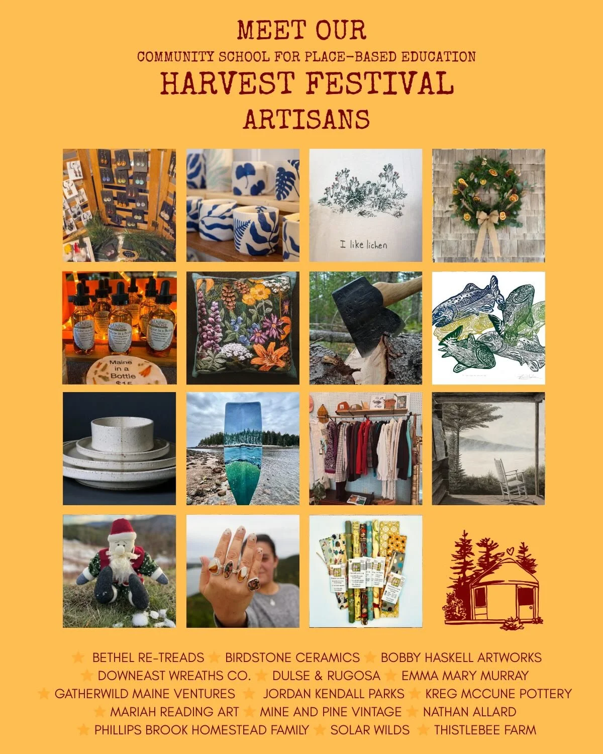 Come support these incredible artisans at Harvest Festival THIS WEEKEND: 10-4 Saturday, 10-2 Sunday. So soon! 🧡 PS: We&rsquo;ll be launching the silent auction with goodies from all these makers very soon also; stay tuned for that.