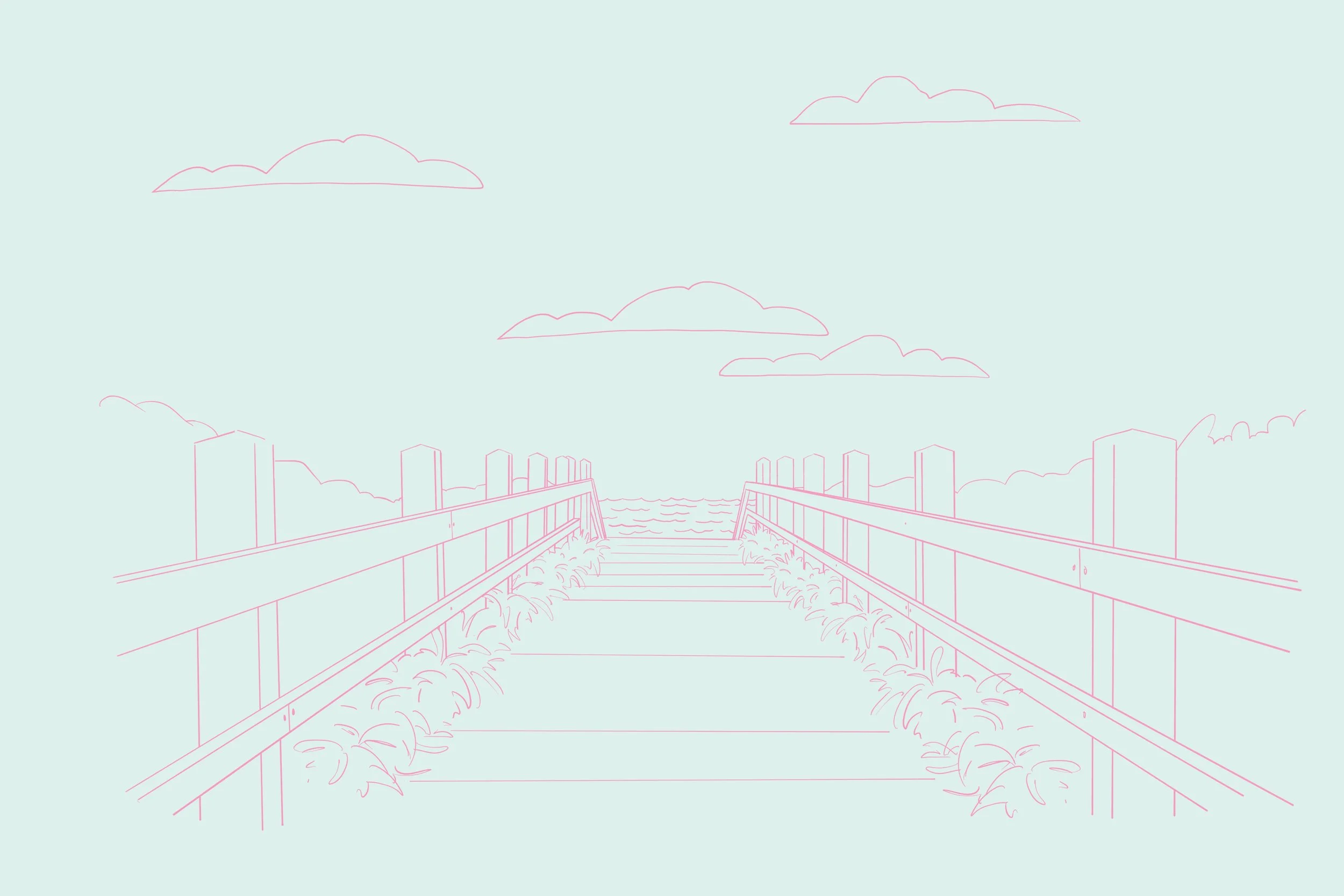 Clarity Through Intuition branding illustration. Landing page hand drawn illustration.