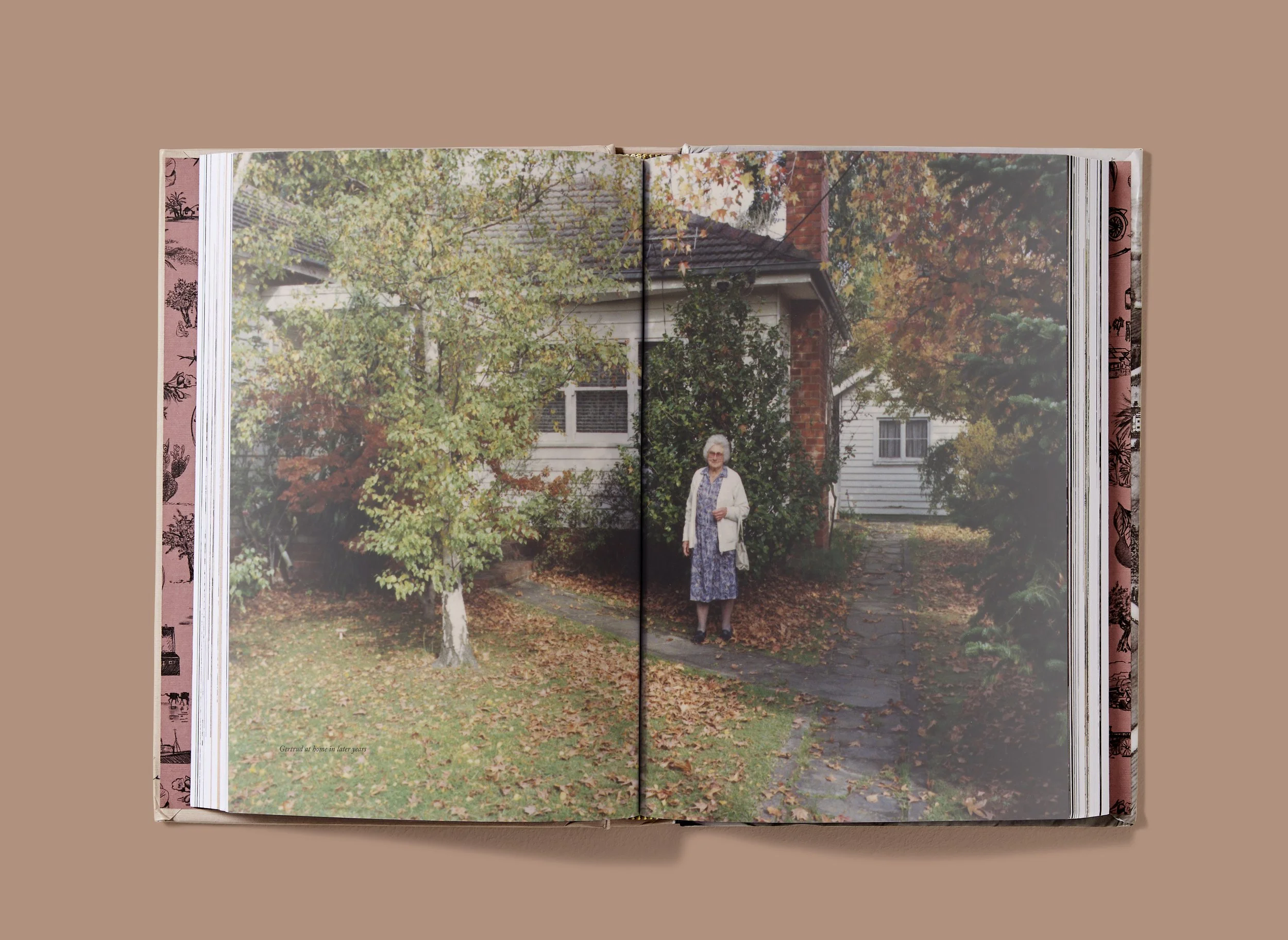 Roscher Creative publication design and illustration for Echoes of Home, double page spread