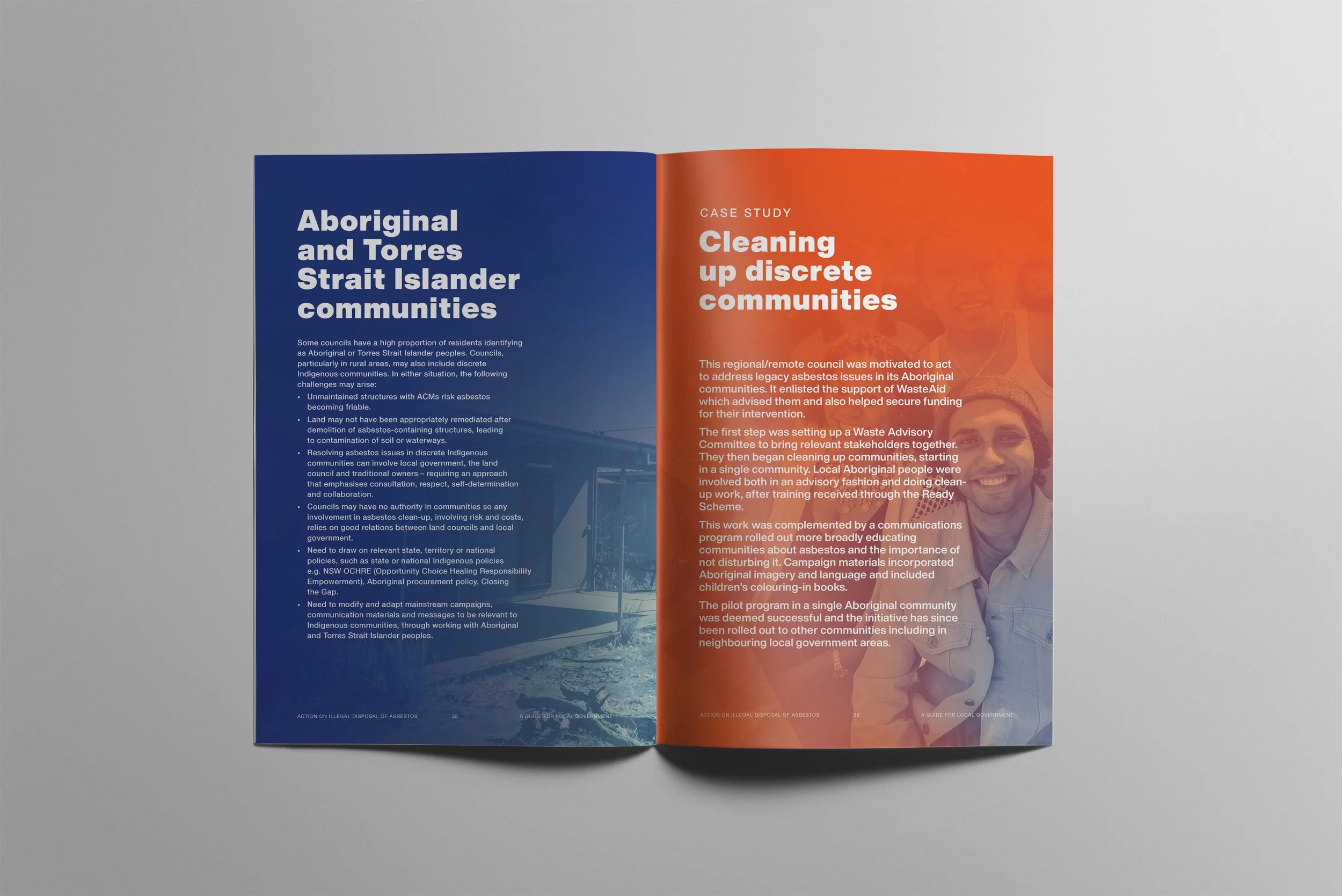 Australian Government – Asbestos and Silica Safety and Eradication Agency – Action on Illegal Disposal of Asbestos Guide  – Spread 1