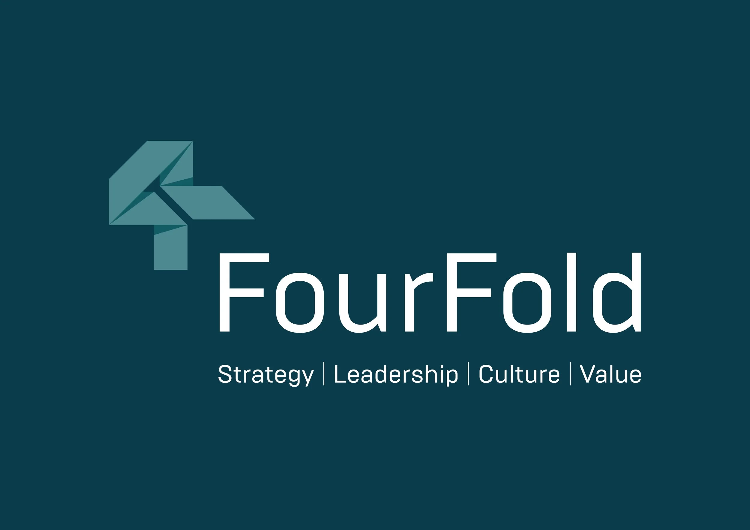 Four Fold logo type including tagline and icon. Designed by Roscher Creative for Four Fold Consulting.