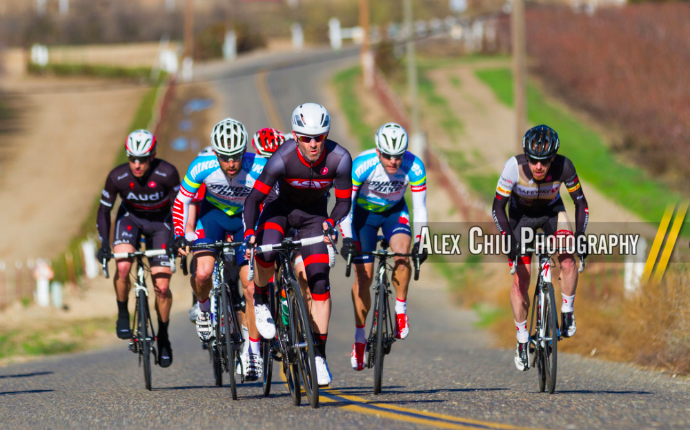 Foley and Adams in the 8 man break that stayed away until the last lap. 