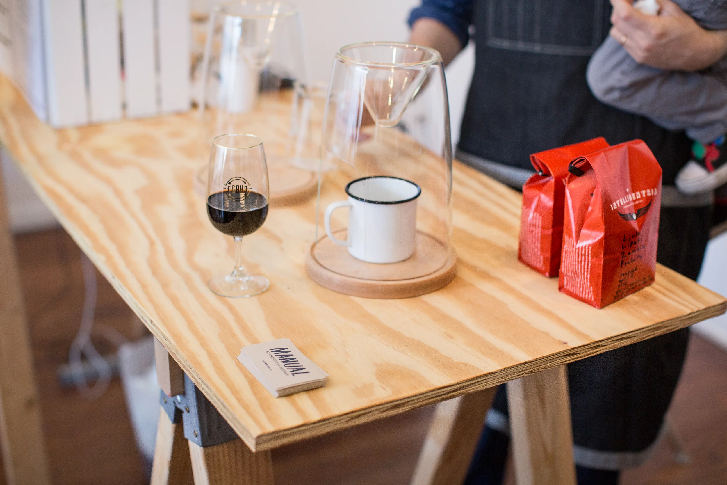 Solemn Oath beer flanked by Intelligentsia Coffee