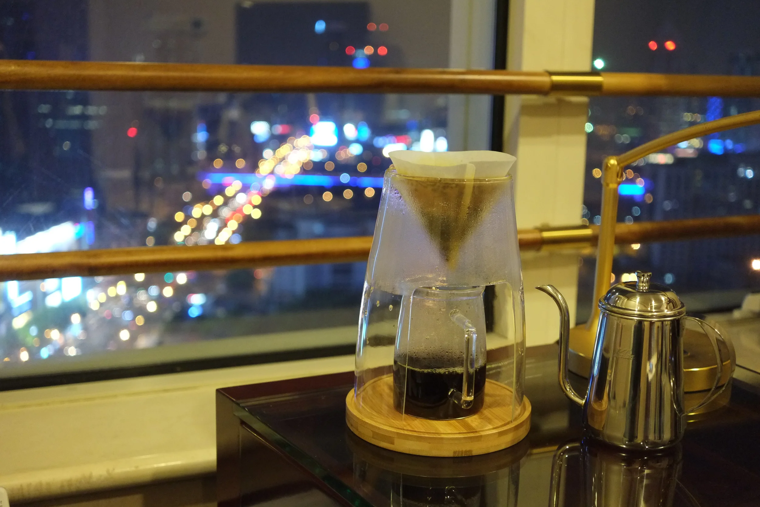 MCM sample overlooking a Shanghai night from my hotel room