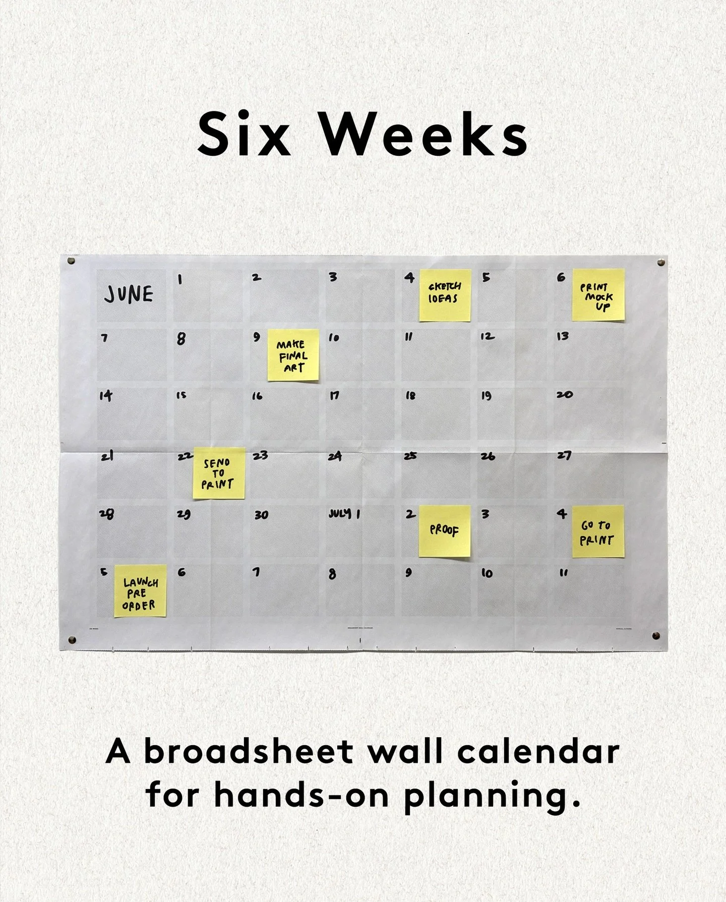 🆕 Six Weeks Poster

🗓️ A broadsheet wall calendar for hands-on planning.

📬 Snail Mail Club members get one in their first mailing (until Spring&rsquo;s mailing)

🔗 Link in bio to learn more.