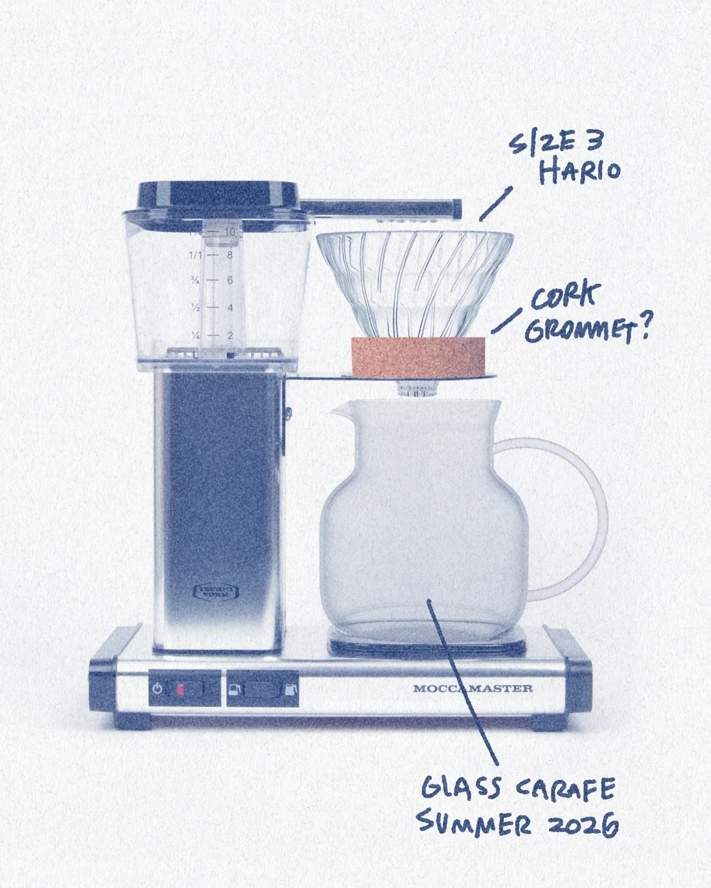 Hack ur Moccamaster update: I&rsquo;ve been brewing with a Hario size 03 glass dripper with a modified cork ring on the &ldquo;Semi-Manual&rdquo; bracket, and I&rsquo;m a believer. This mod allows you to brew a full pot, rotate the dripper for better