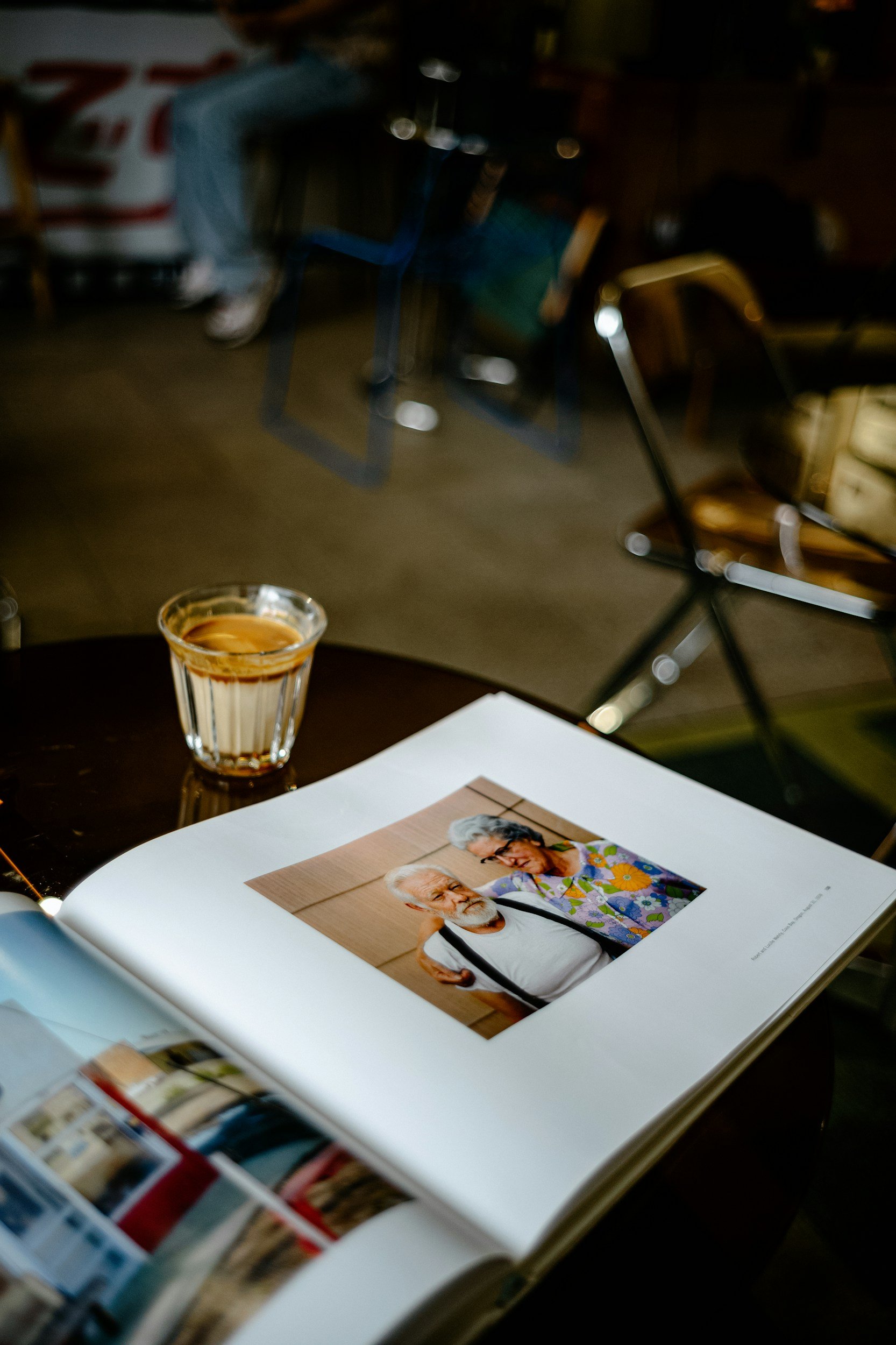 A picture of a coffee table wedding album