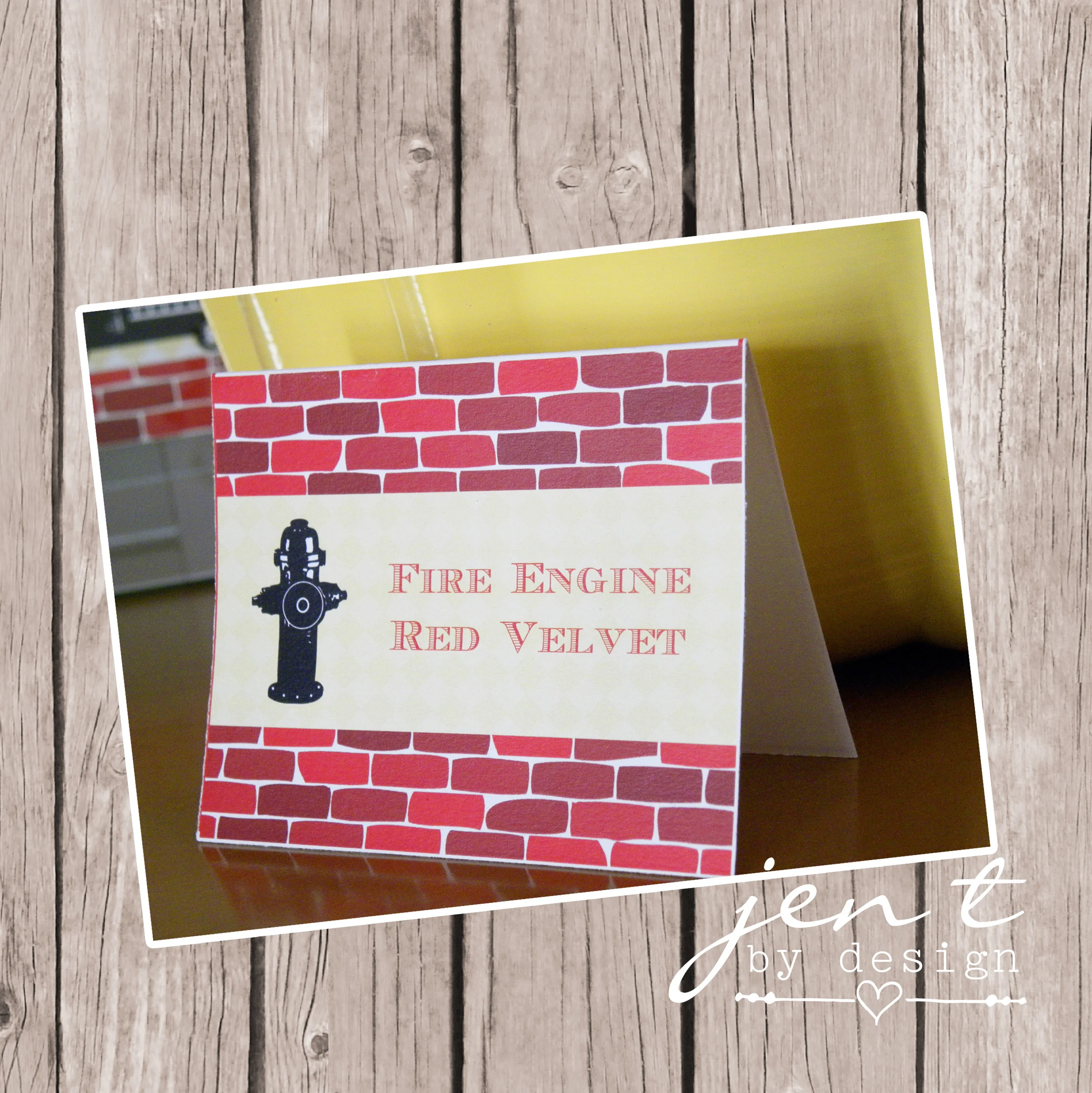 Vintage Fire Truck Tent Labels - Instant Download