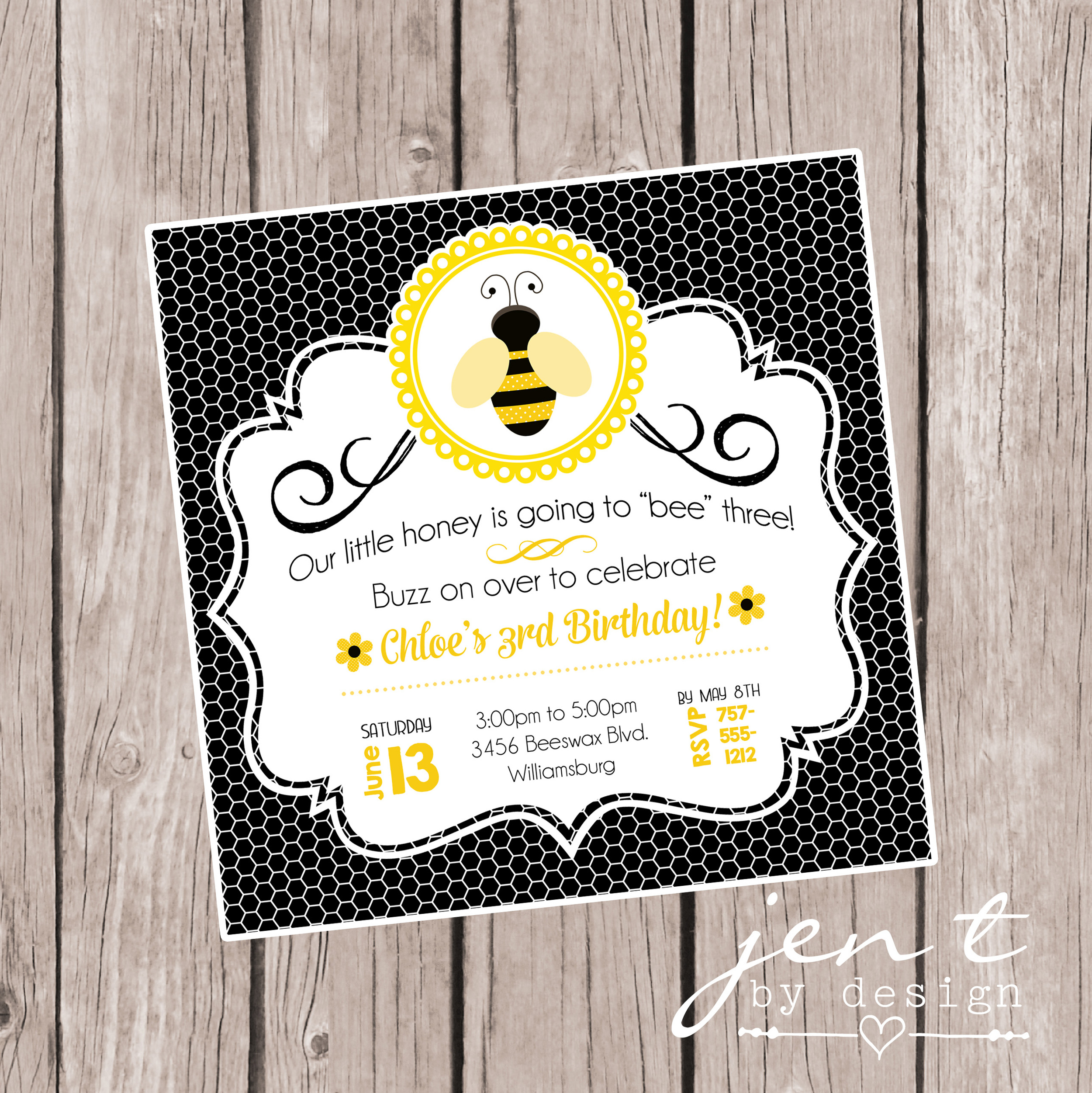 Bumble Bee Party Invitations
