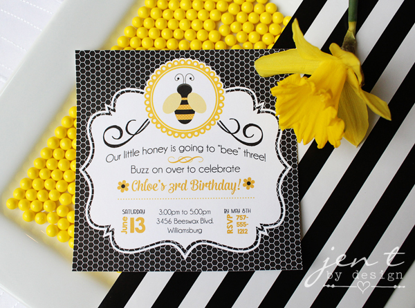 bumble bee party invitations jen t by design
