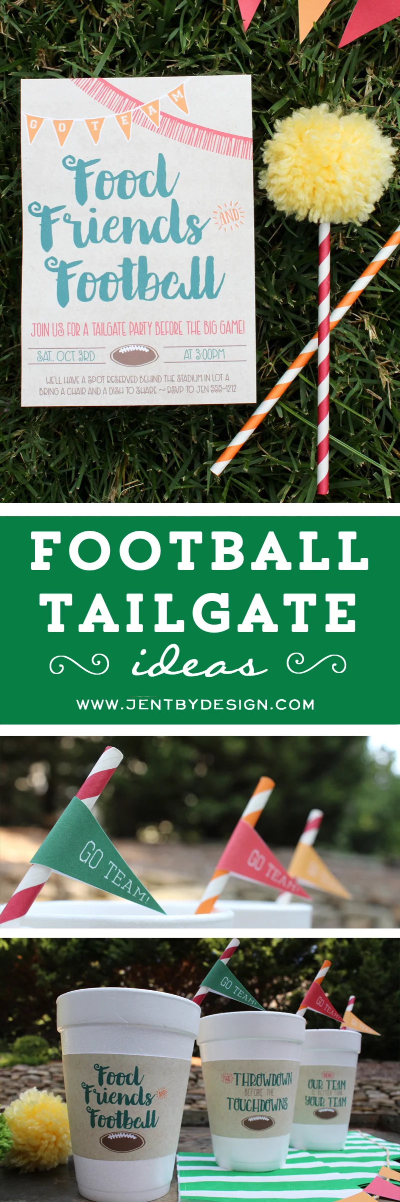 10 Football Tailgate Ideas + Free Straw Flags