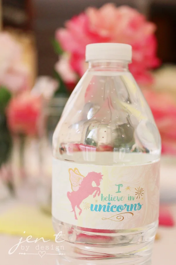 Rainbow Unicorn Water Bottle Labels — Jen T. by Design rainbow-unicorn-water-bottle-labels-jen-t-by-design