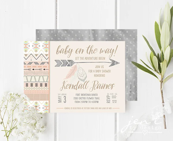 Boho Chic Aztec Baby Shower Invitation - Jen T by Design.jpg