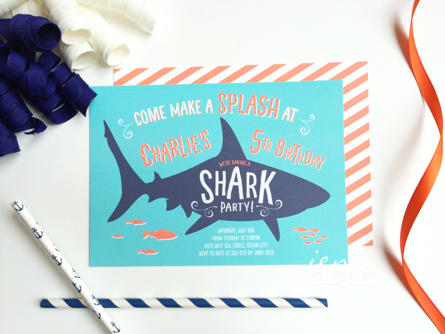 Shark Invitation - Shark Birthday