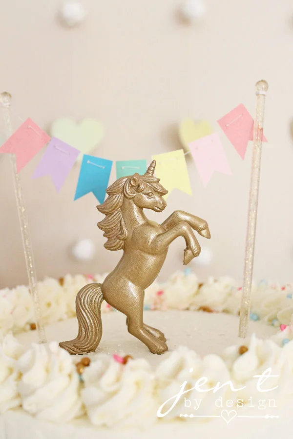pastel rainbow cake topper banner jen t by design