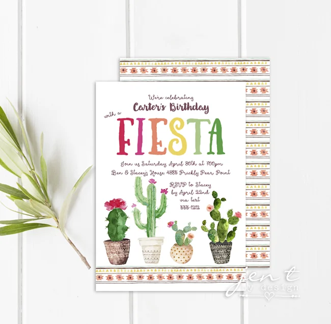 Fiesta Cactus Invitation