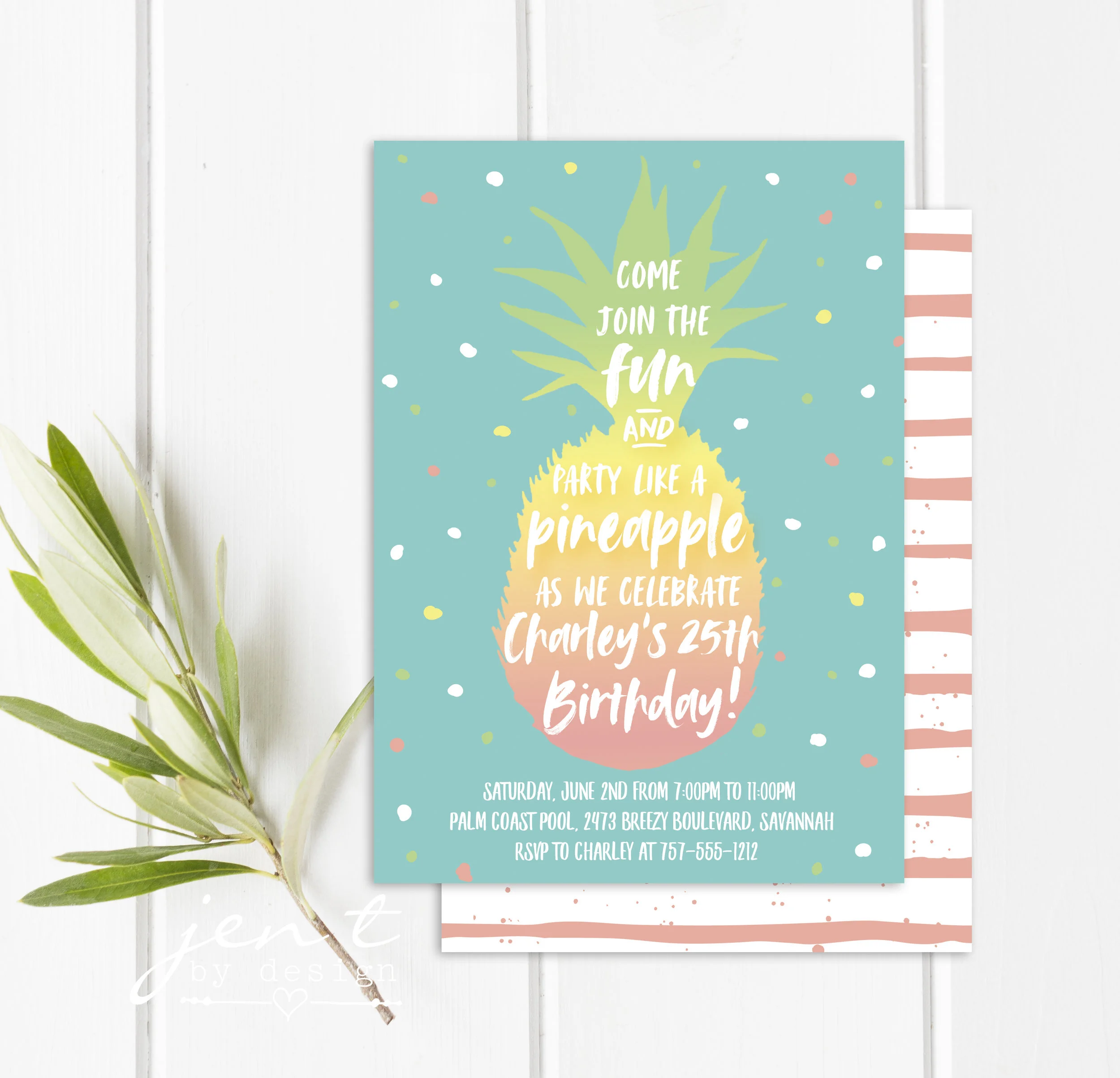 Pineapple Party Invitations