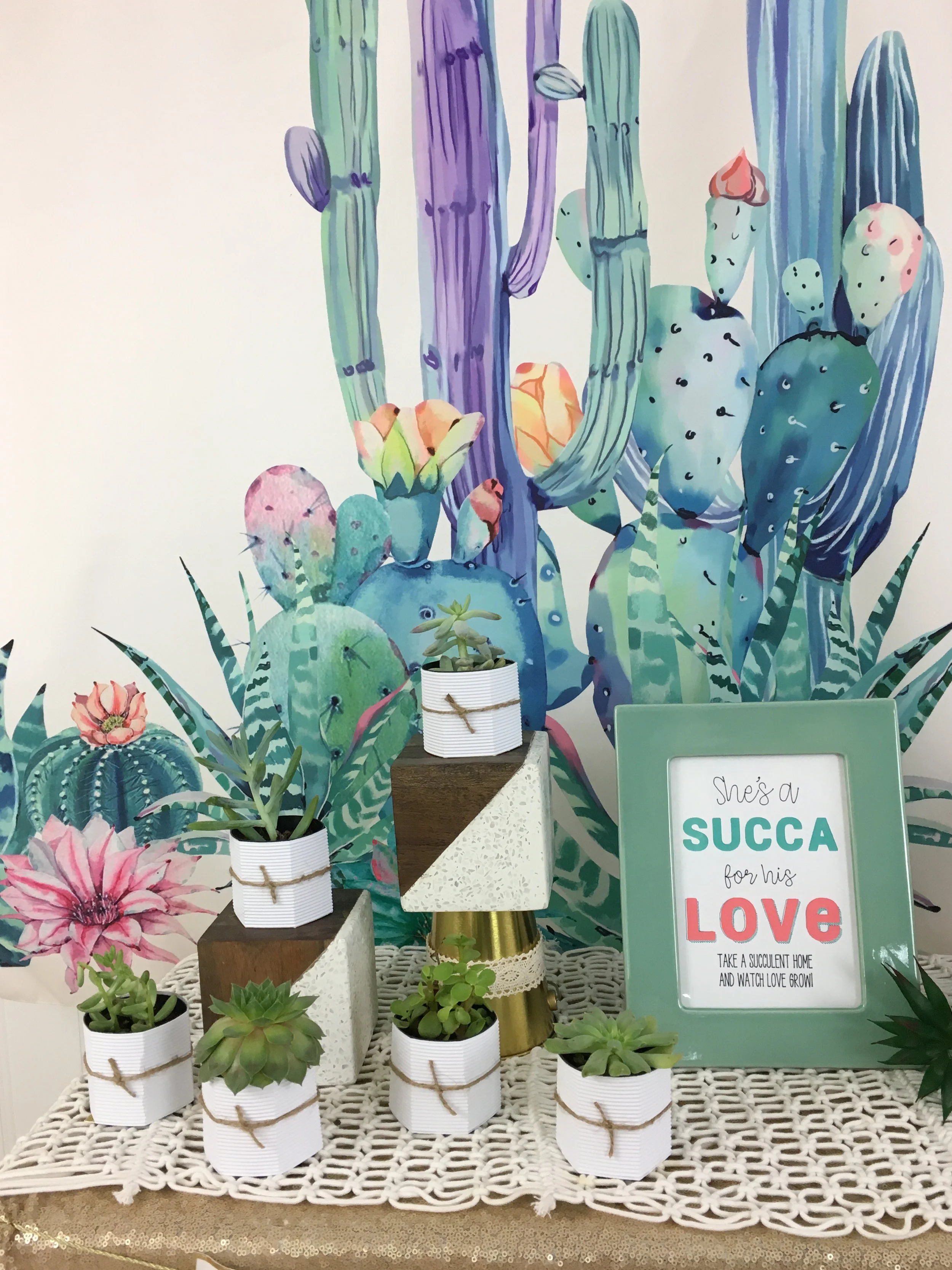 Succulent Bridal Shower featuring Cricut, Martha Stewart, and Michaels