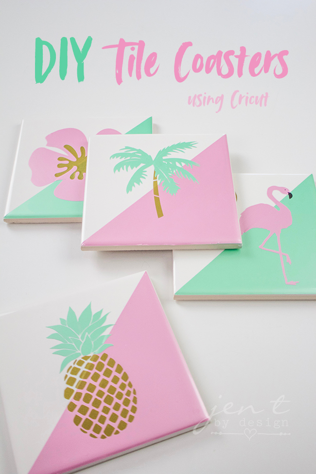 DIY Tile Coasters with Cricut Permanent Vinyl — Jen T. by Design