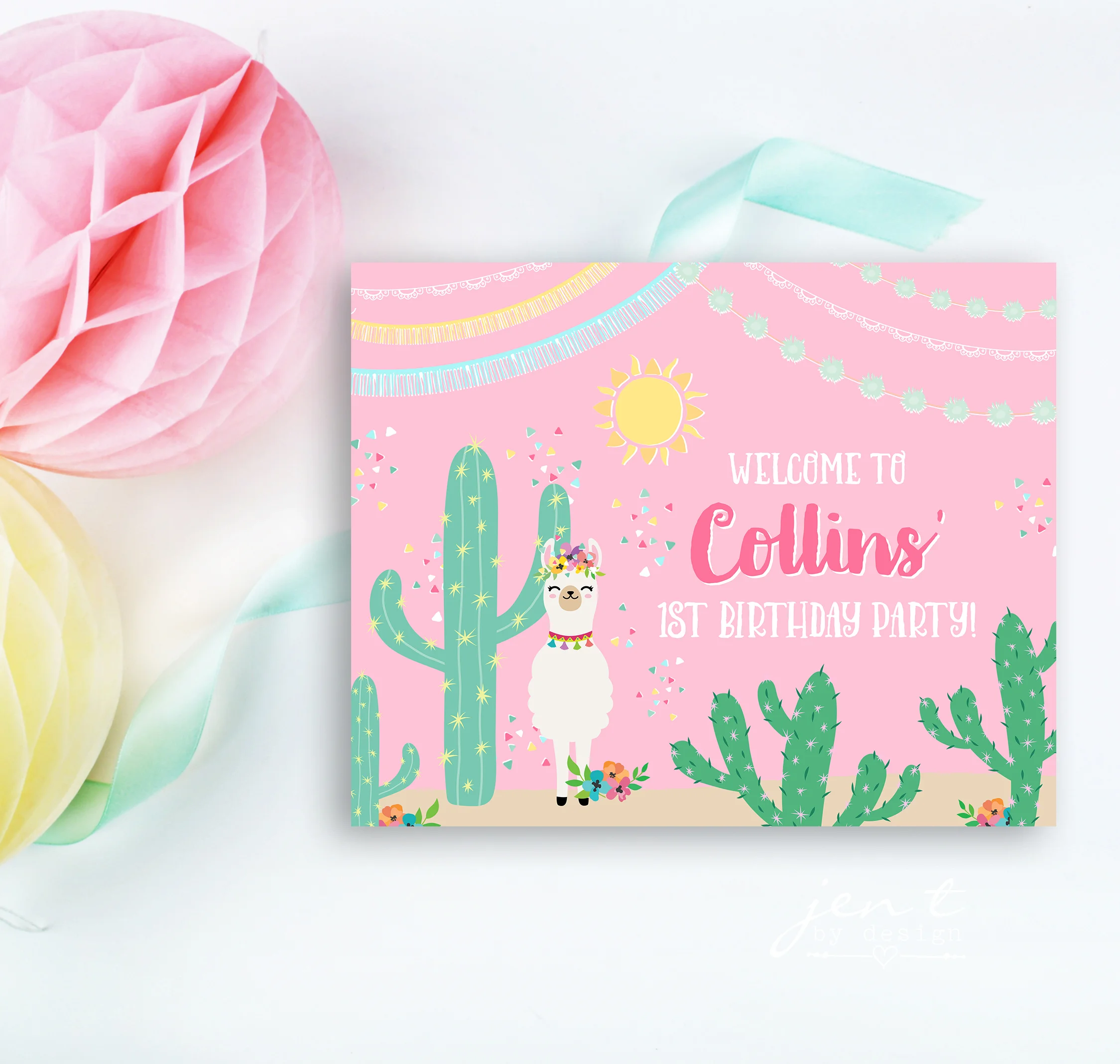 Llama Customized Party Sign