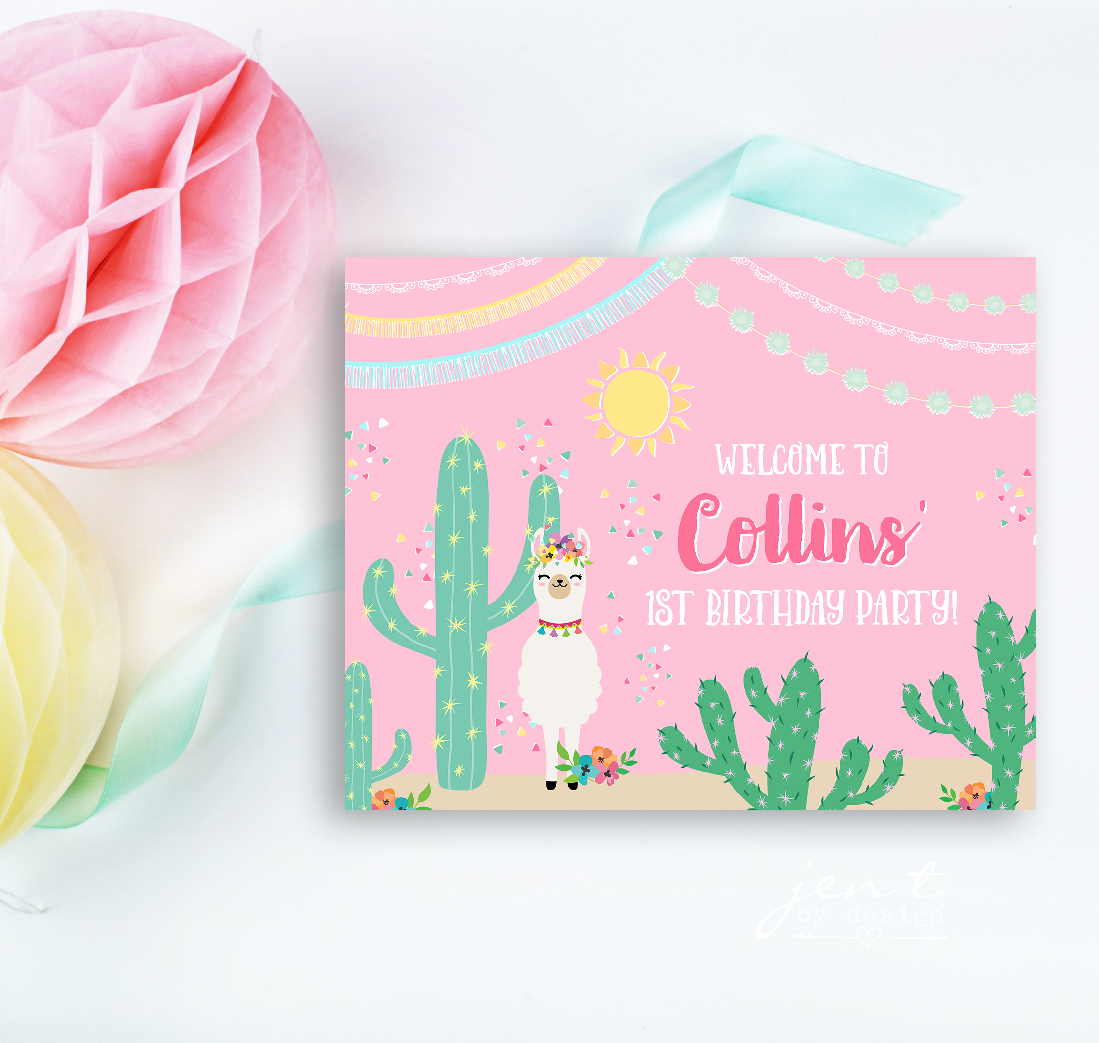 Llama Customized Party Sign