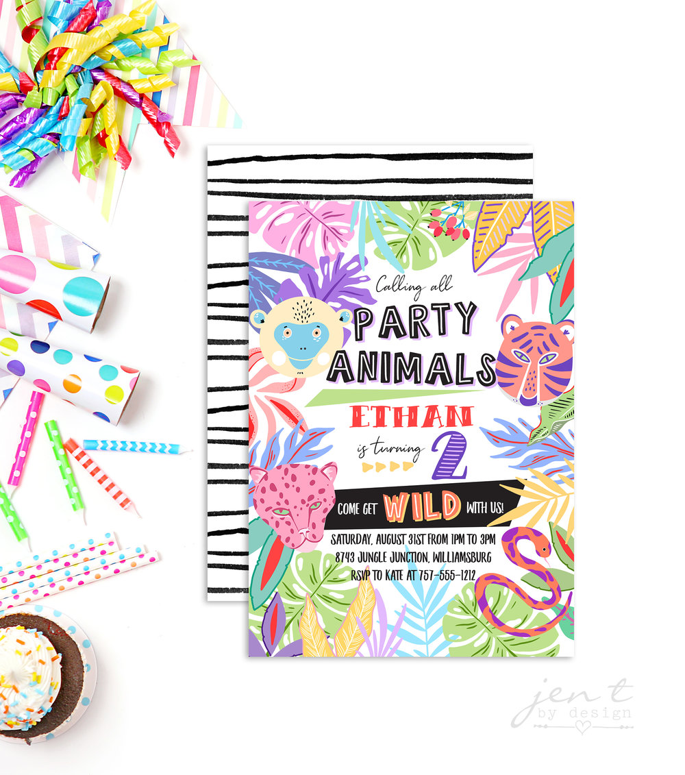 Party Animal Invitations — Jen T. by Design Party Animal Invitations — Jen T. by Design
