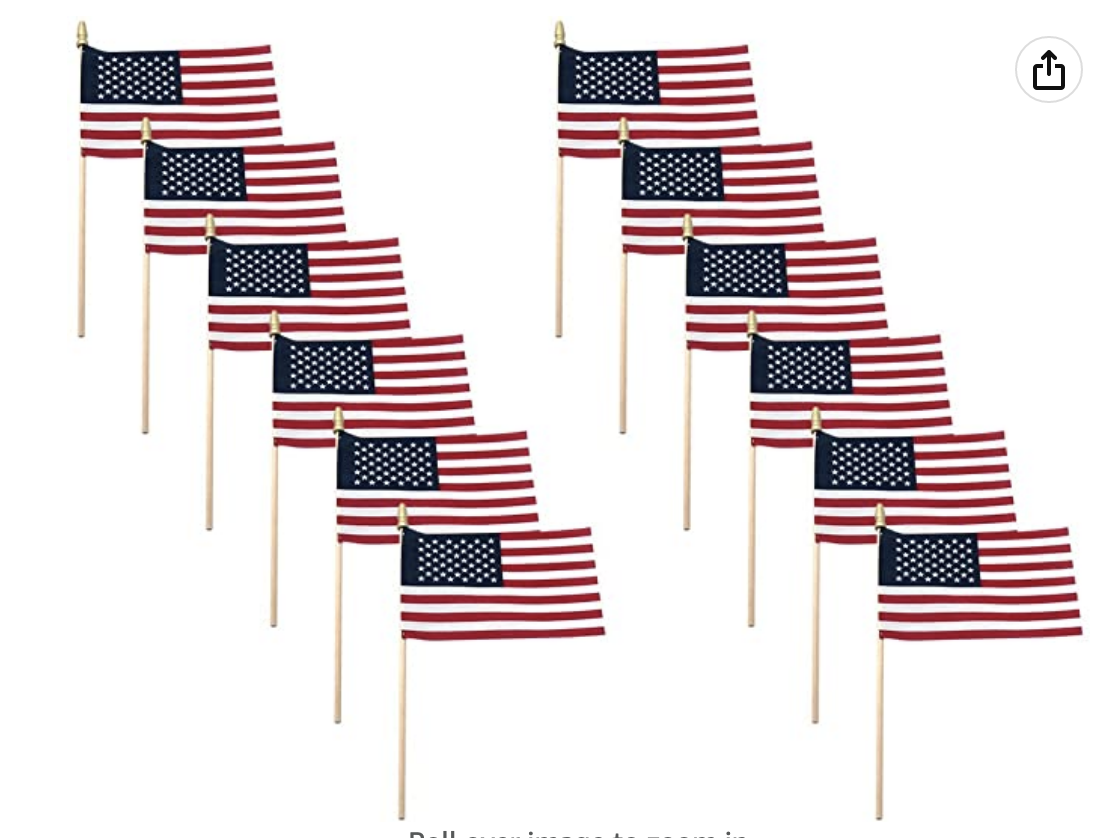 4"x6" USA Stick Flags
