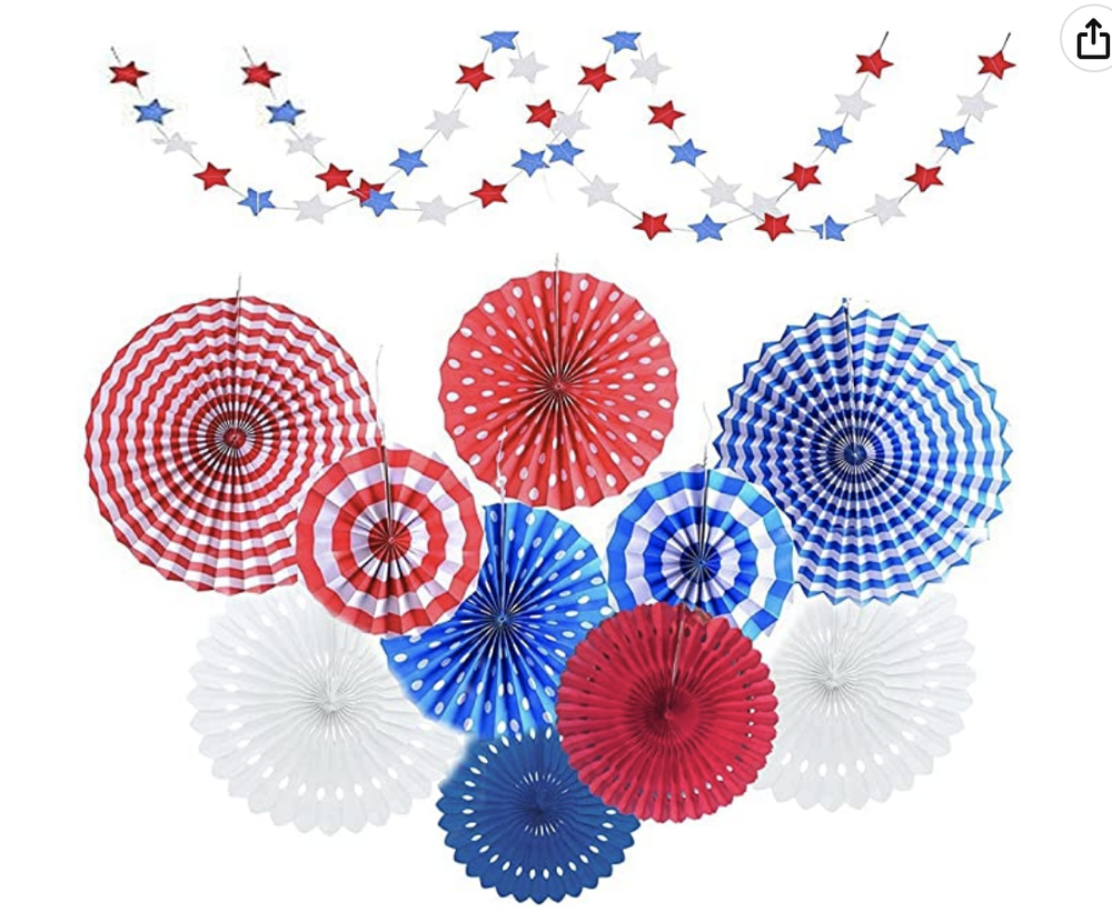 Patriotic Paper Fans