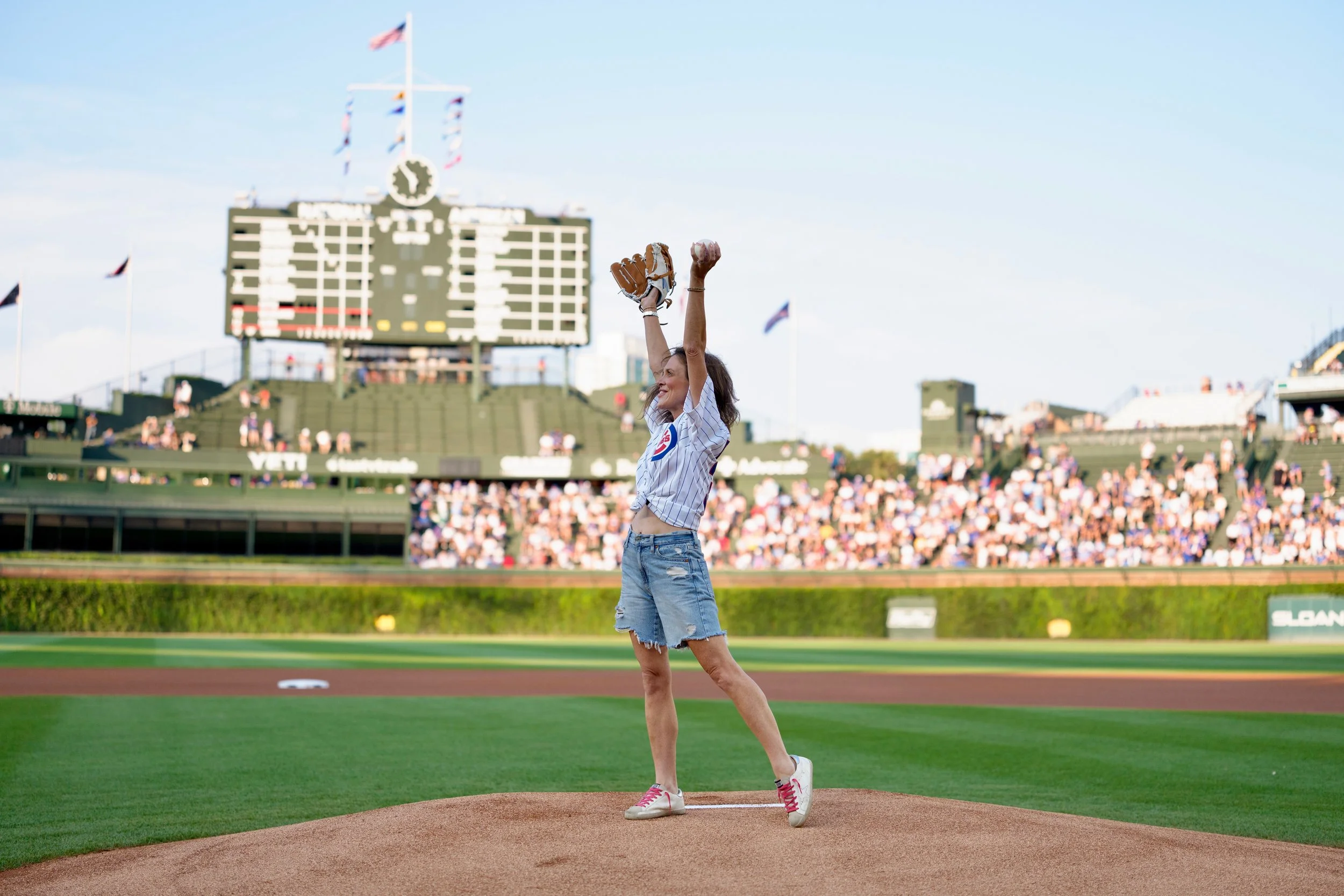 Whitney Takes the Mound at Wrigley Field