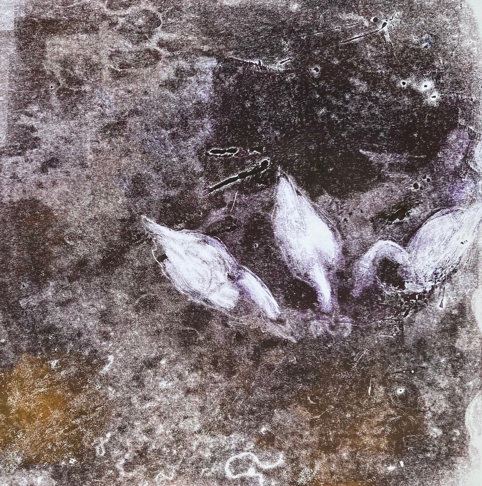    Dusk l  ,  unique monotype on Chinese Paper, 2023  