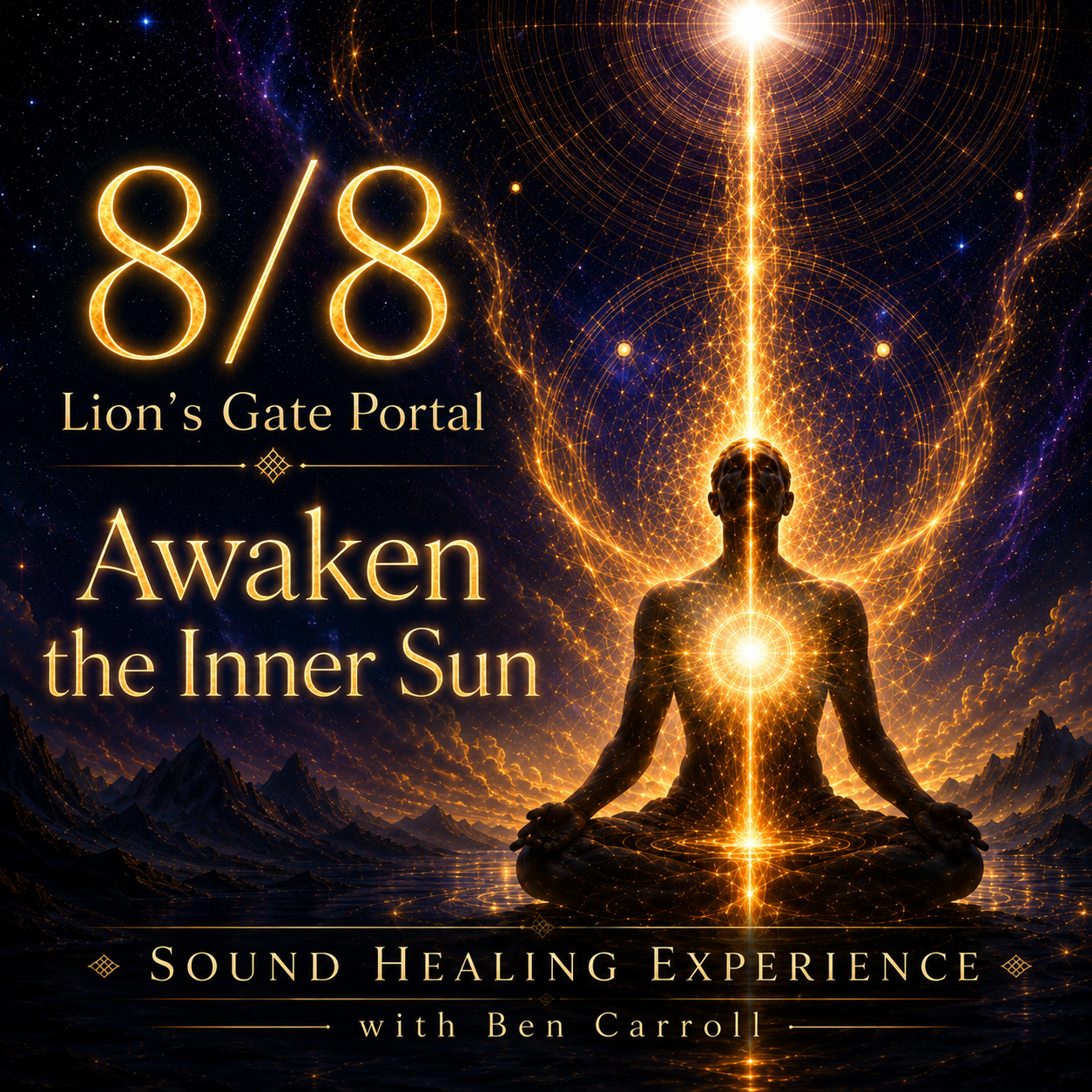 08/08/2026 Lion’s Gate Portal Sound Healing Experience Awaken the Inner Sun