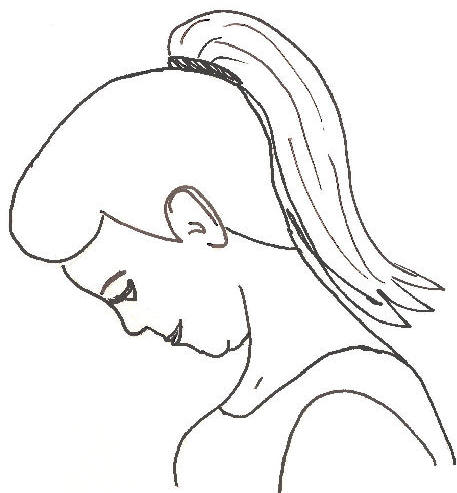 This is an awkward internet drawing of neck flexion.