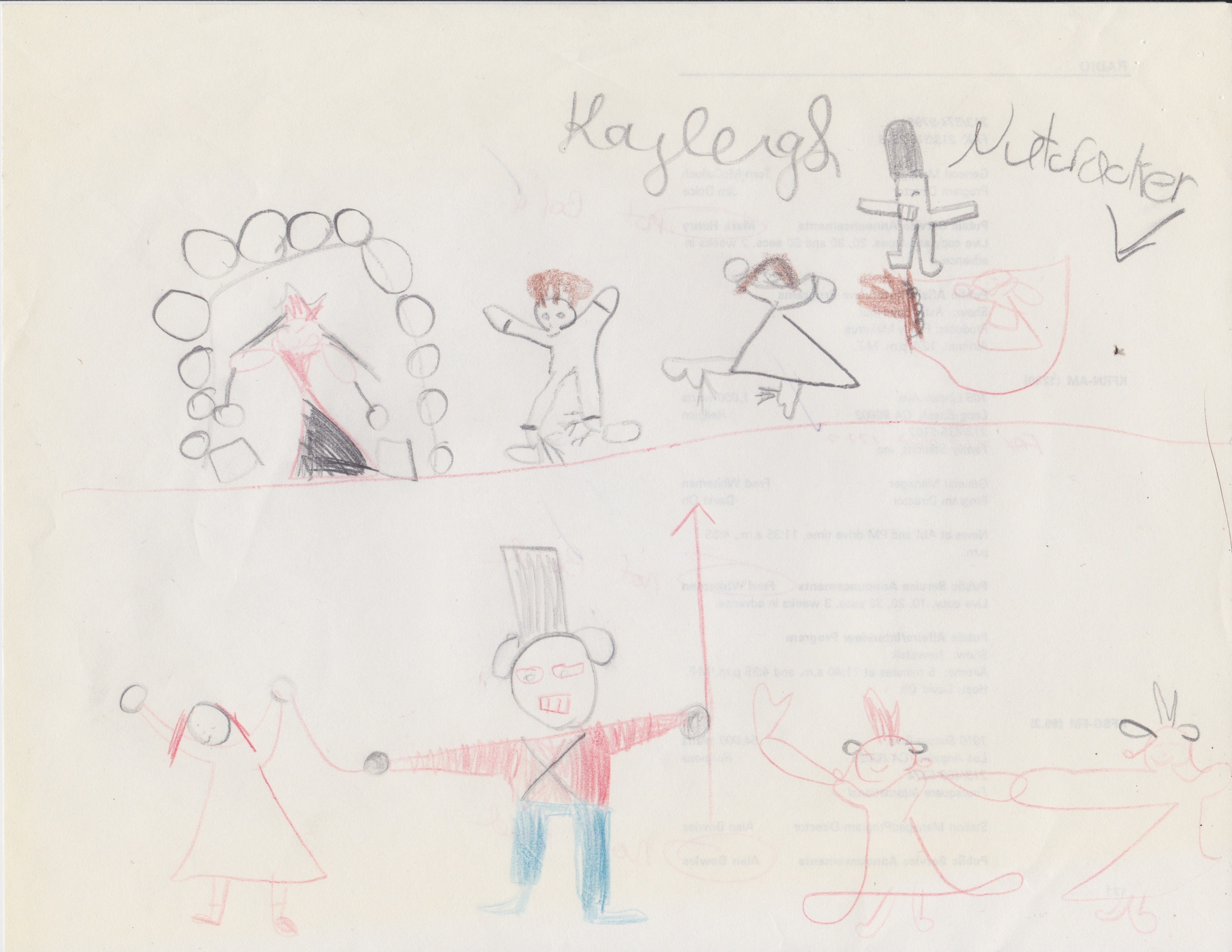 Believe it or not, this is a drawing I did, circa 1992 (age of 6 here, folks). I remember going to see the Nutcracker and then being asked to draw pictures of what I saw. Children often love to draw characters from performances, songs, shows, etc., so invite them to draw things related to what you're working on! Draw Mozart! Draw a violin! This is both a spatial intelligence project and can be a verbal/linguistic, if you ask them to write and respond as well.