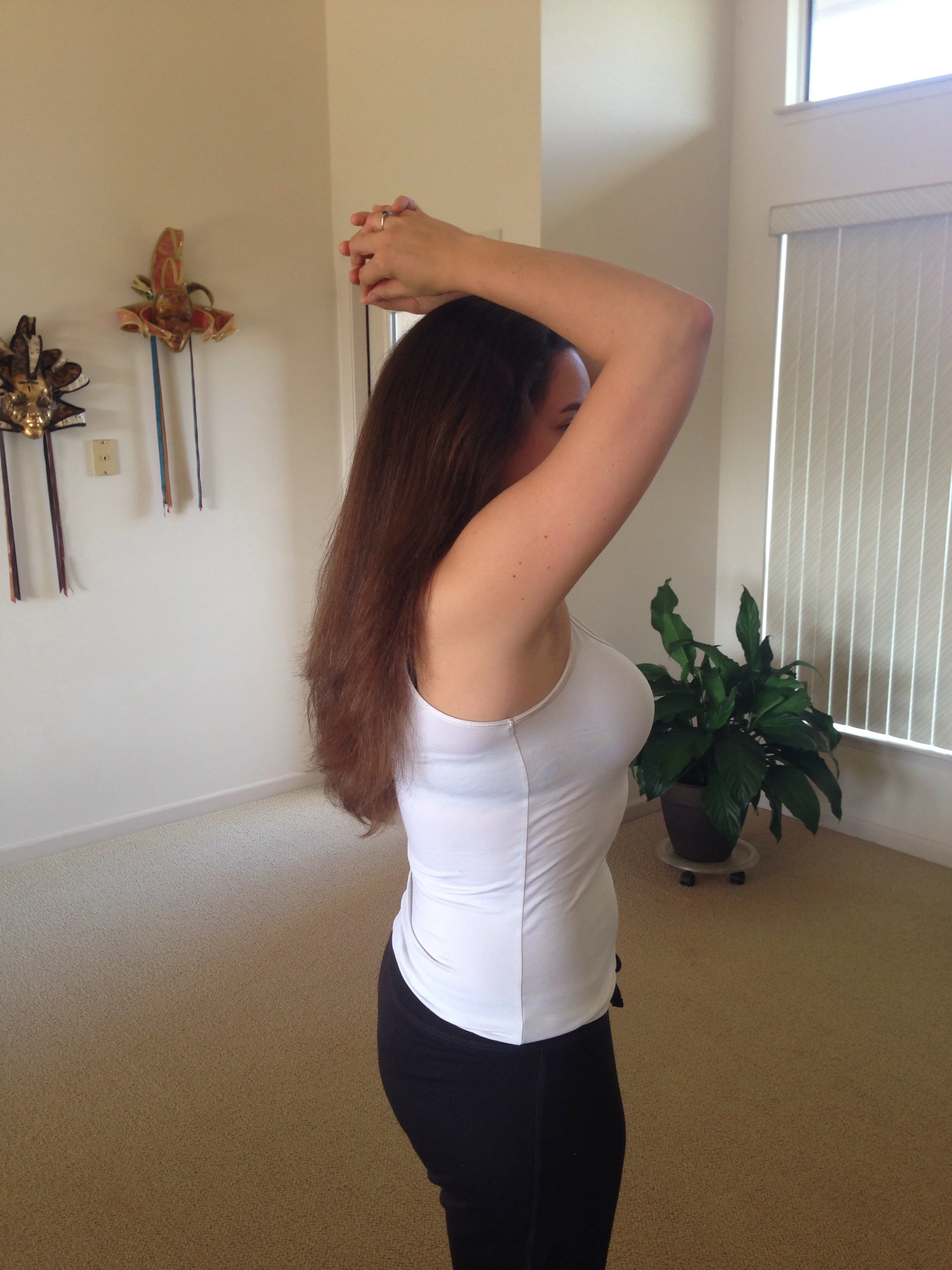 Lacking the range to attempt headstand or forearm stand.