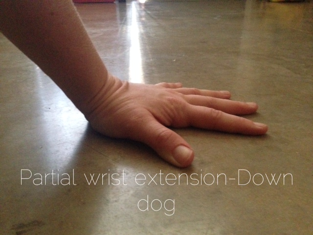 Notice that the angle between the forearm and wrist is acute, whereas the other is a right angle?