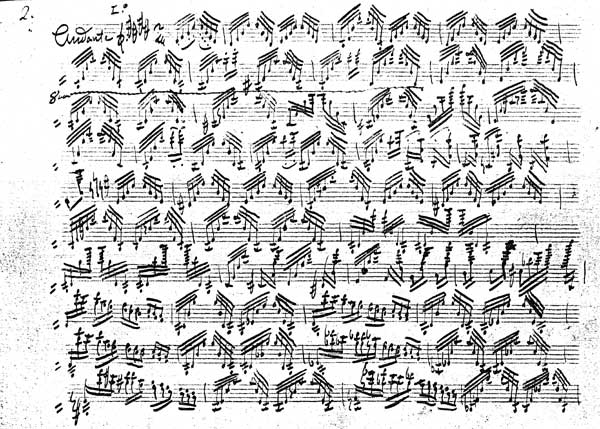 Manuscript copy of the first Paganini caprice.