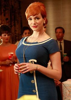  Here's Joanfrom Mad Men giving us the subtle hint of rib thrust- most people are told to bring the shoulders back and chest forward, which is how we've ended up with this postural cue.&nbsp; She's definitely wearing high heels as well! 