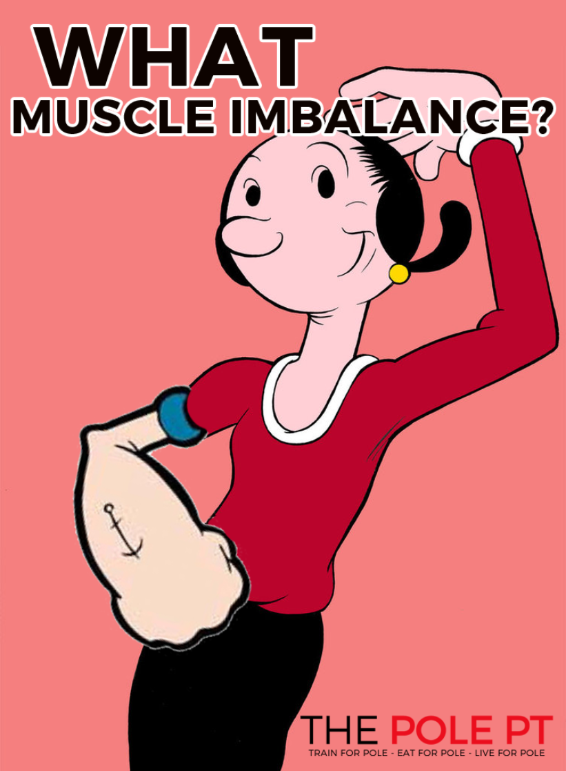 I sort of love this picture focusing on the more aesthetic side of muscle imbalances- most imbalances won't be this obvious! Image from Pole PT.
