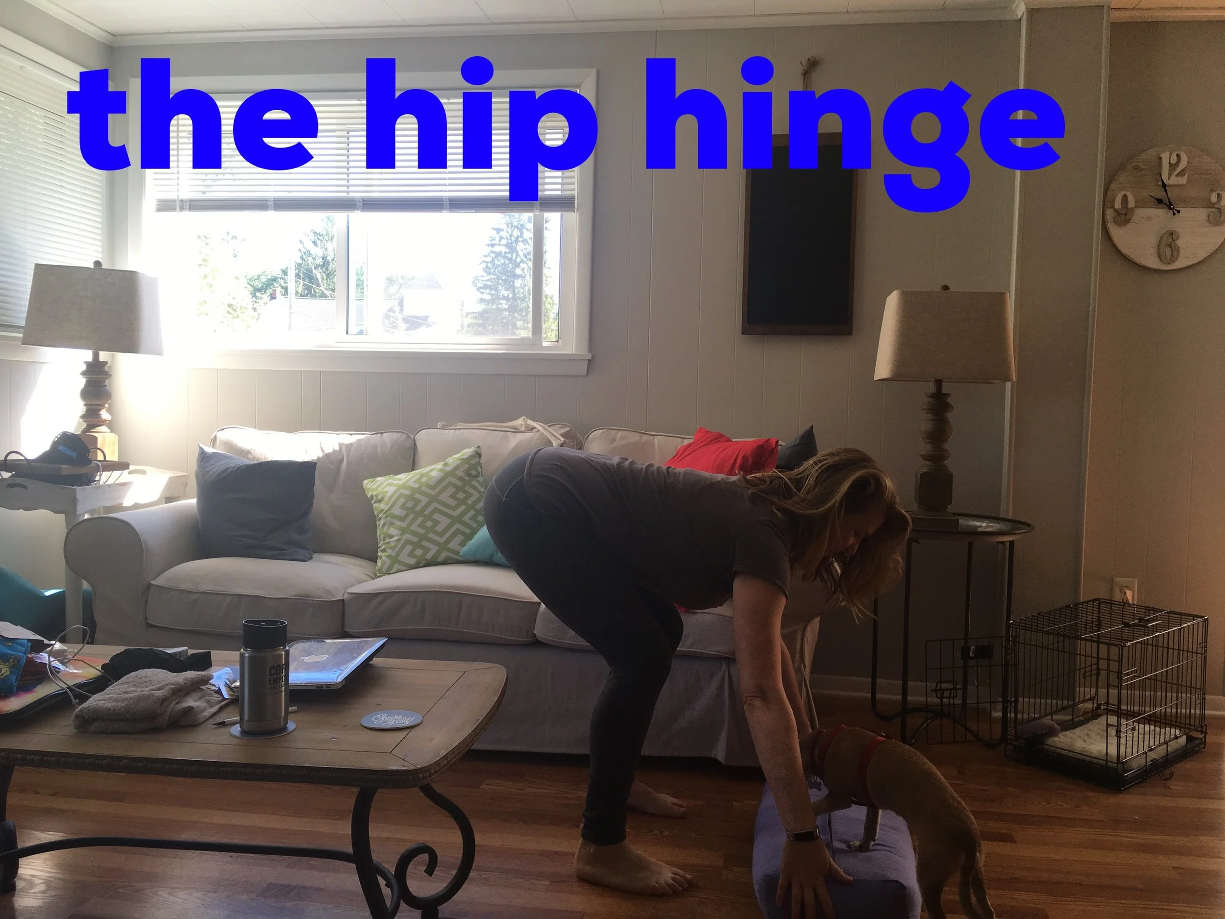 This is a super common and useful human movement. My hips are in flexion, but my spine is in neutral-ish, with a hint of extension.