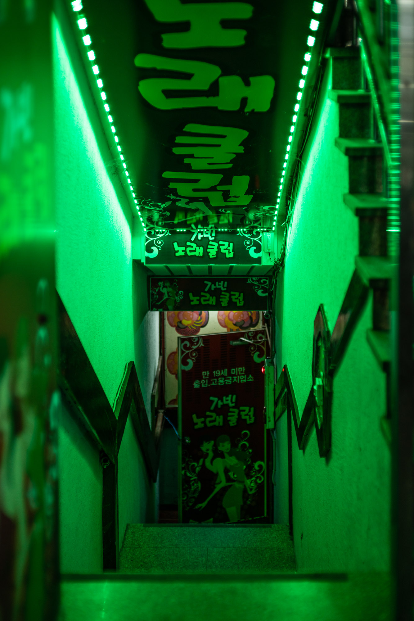 I don’t have the slightest idea about the kind of an establishment one can find at the end of this underground staircase. If I weren’t in a hurry, I’d have entered. Alas, the only thing to be said about this is: it’s green and shapely.