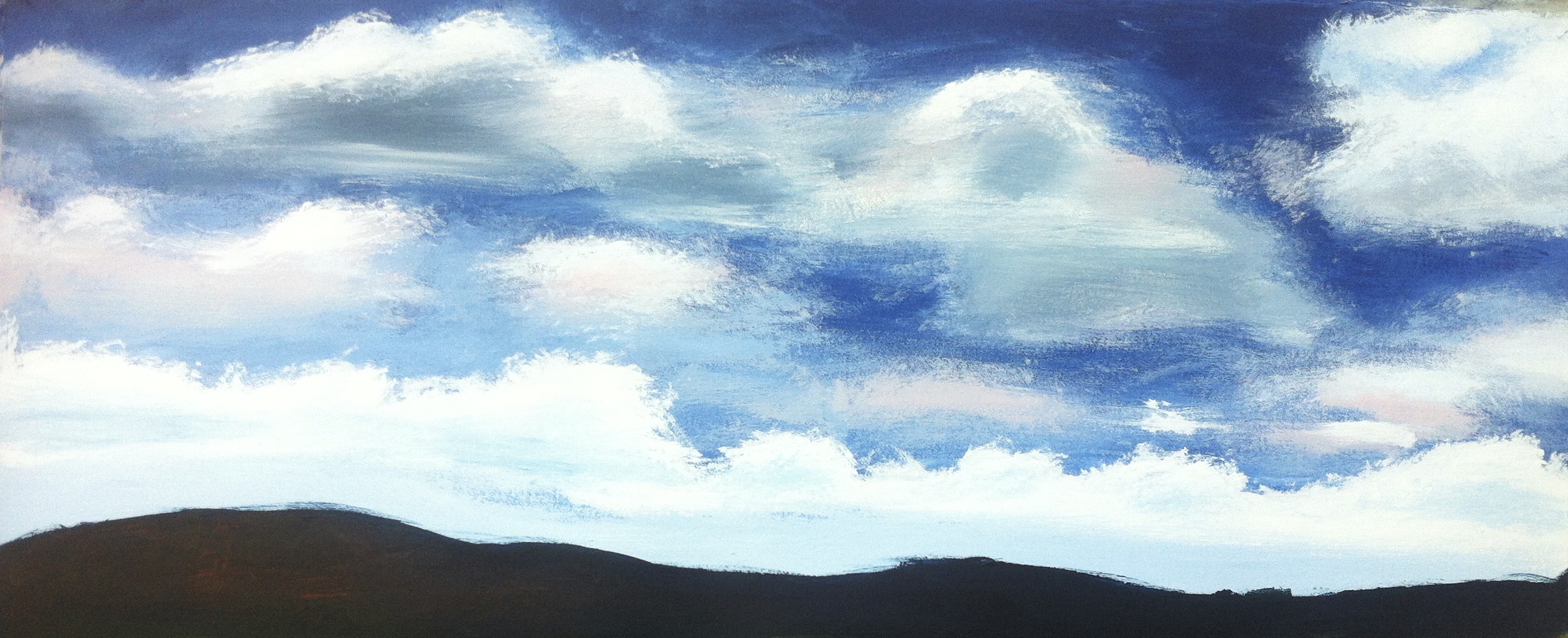 Across the Street / Acrylic on Paper / 60x20"