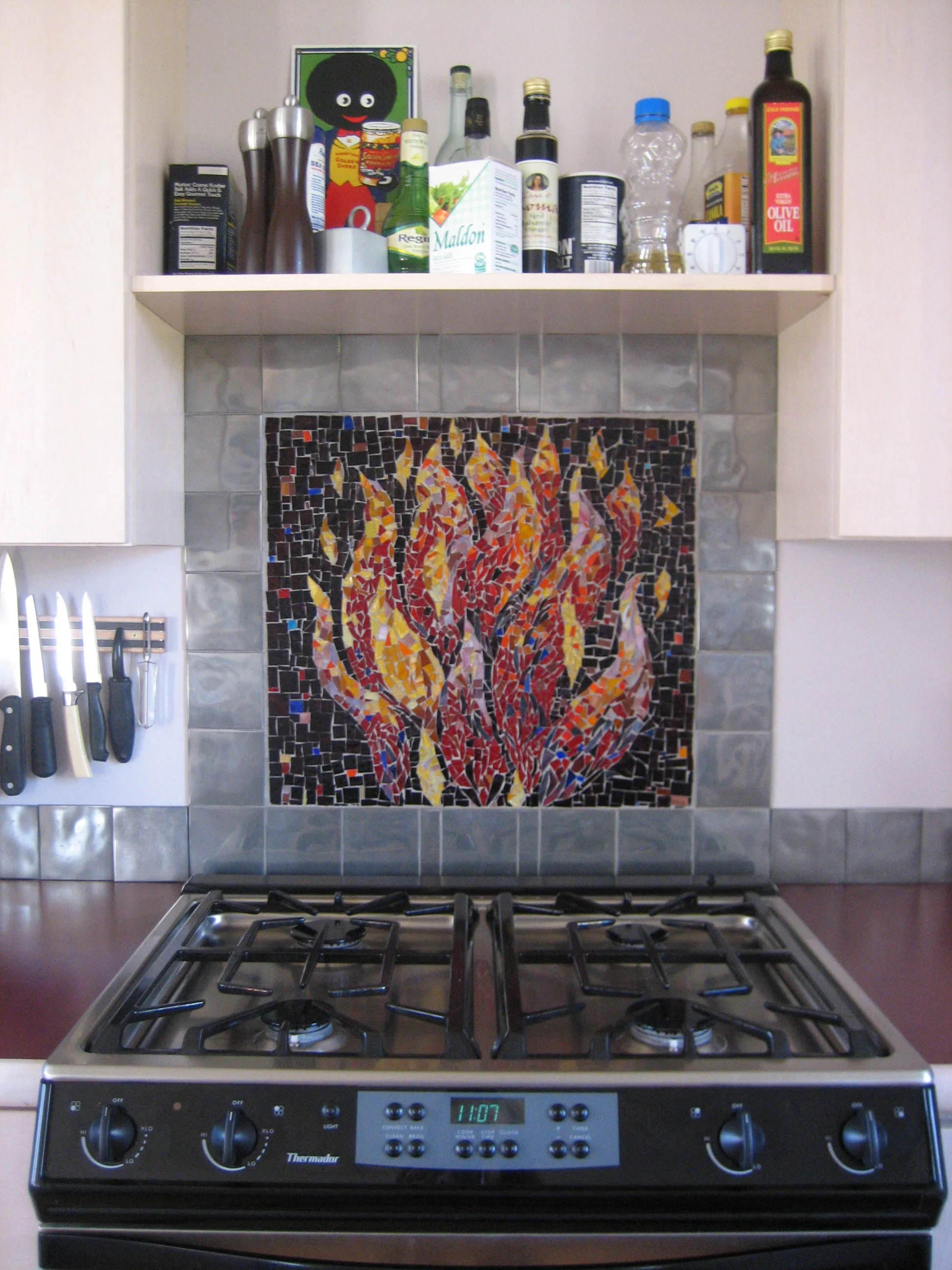 On Fire / Glass Mosaic / 20x20"