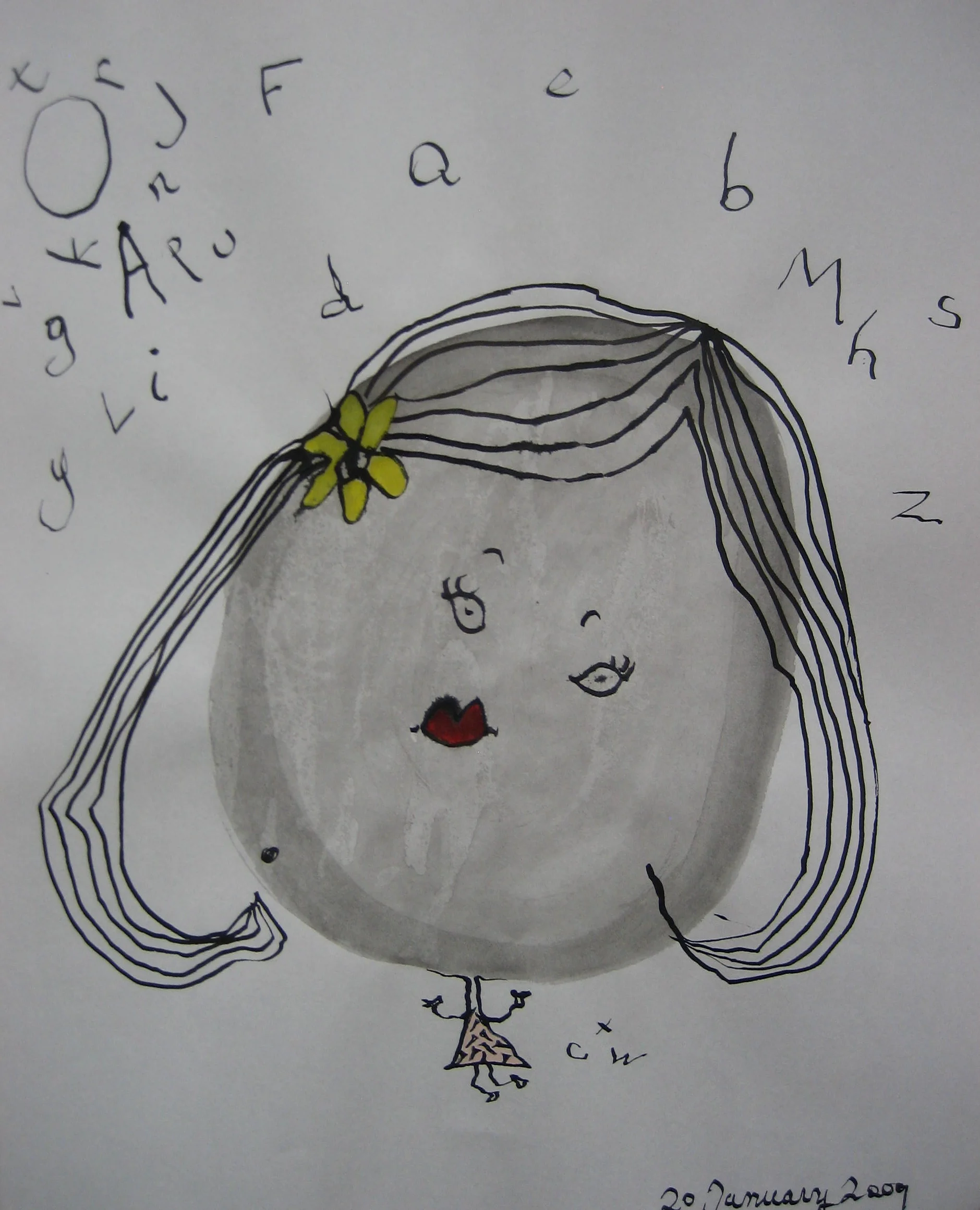 The Poet / Ink&amp;Colored Pencil / 10x12"