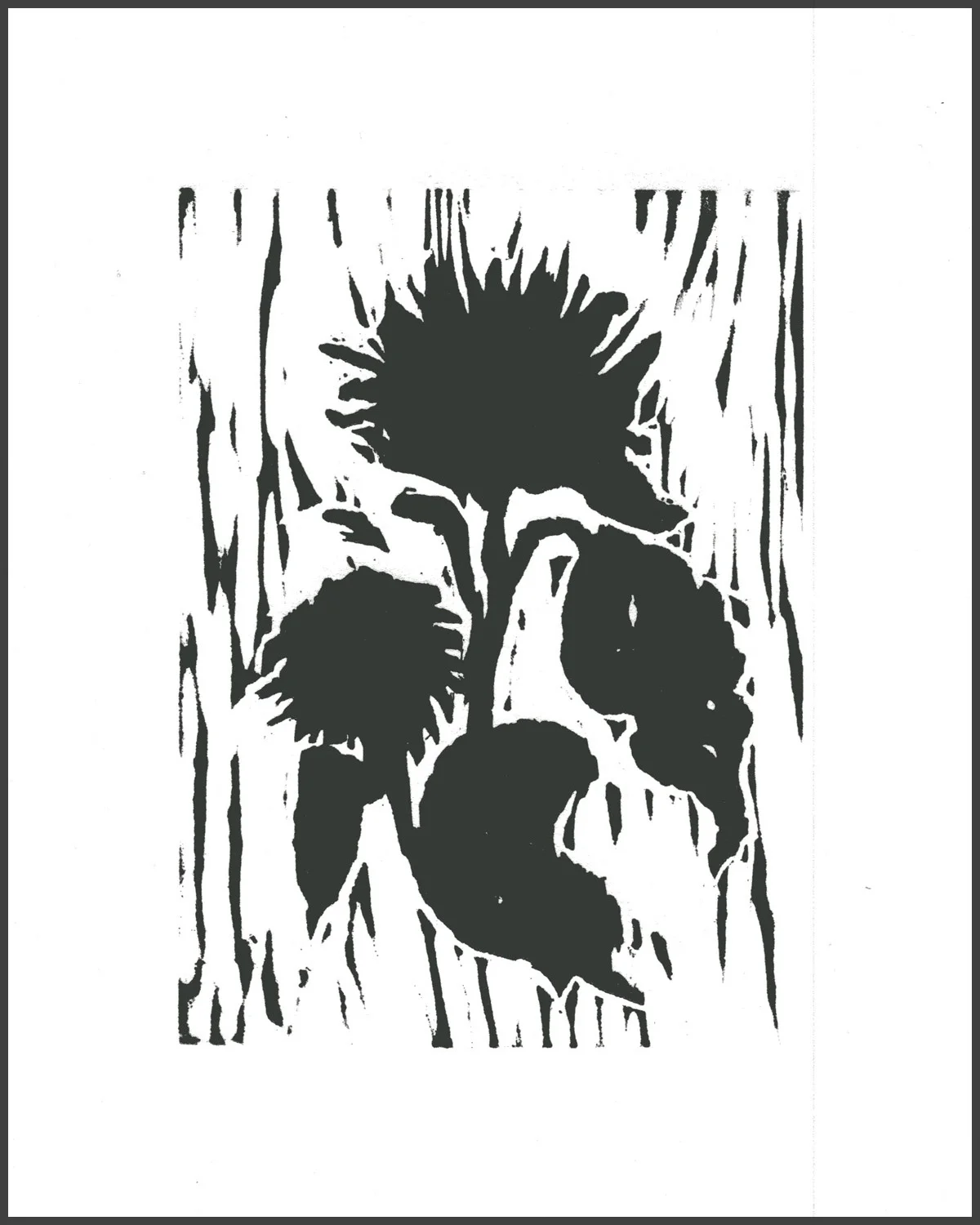 Sunflower II / Wood block / 5x7"