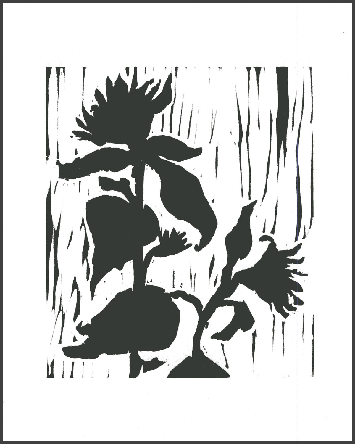 Sunflower III / Wood block / 6x7"