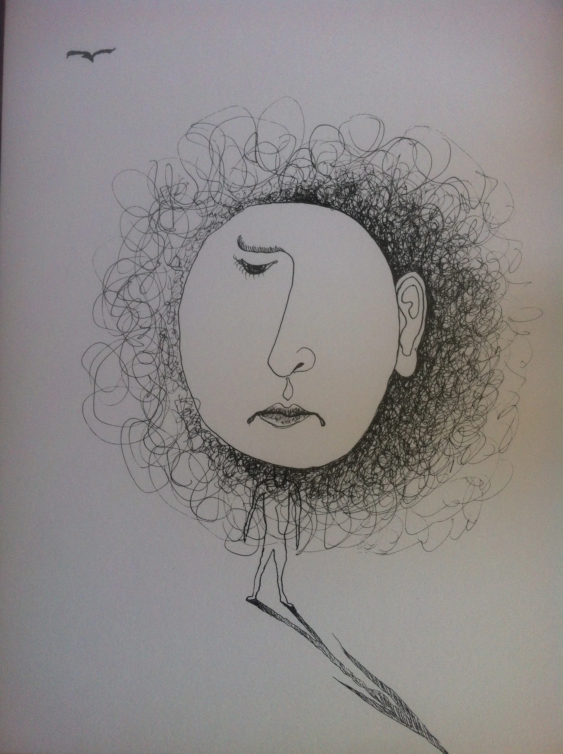 Fuzzy Thinking / Ink / 10x12"