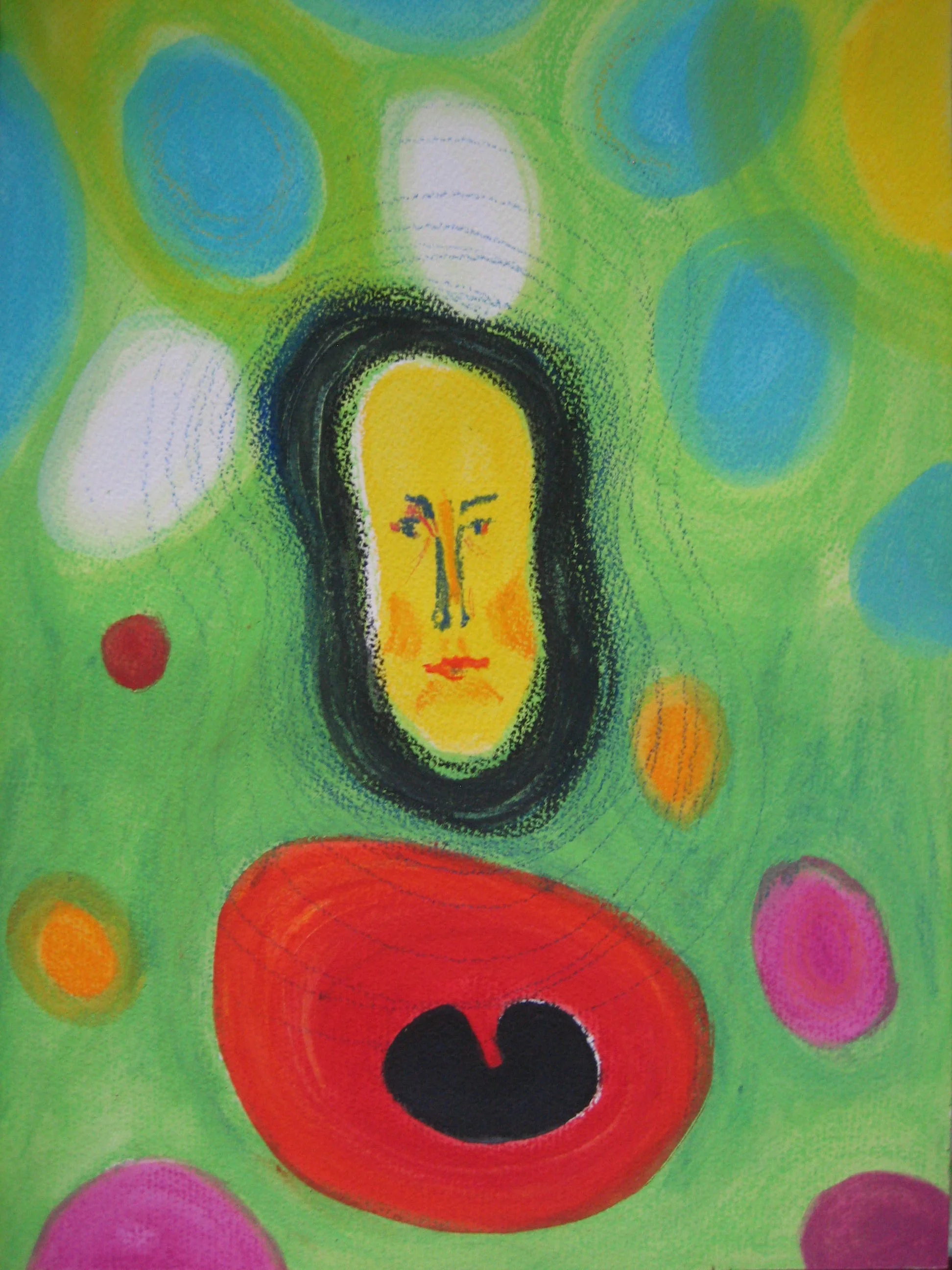 Lips Sealed / Mixed Media / 8x10"