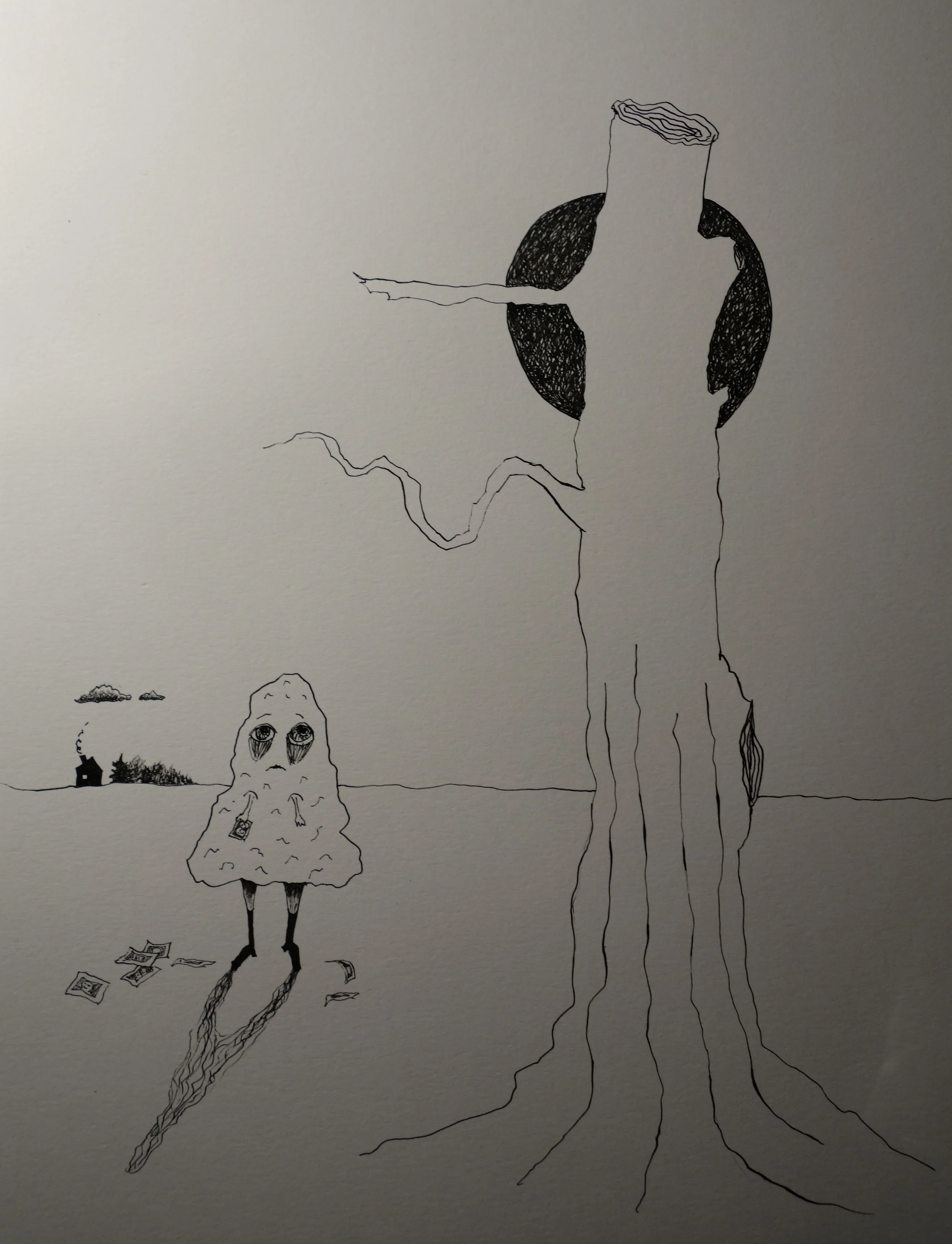 $ Doesn't Grow on Trees / Ink / 11x14"