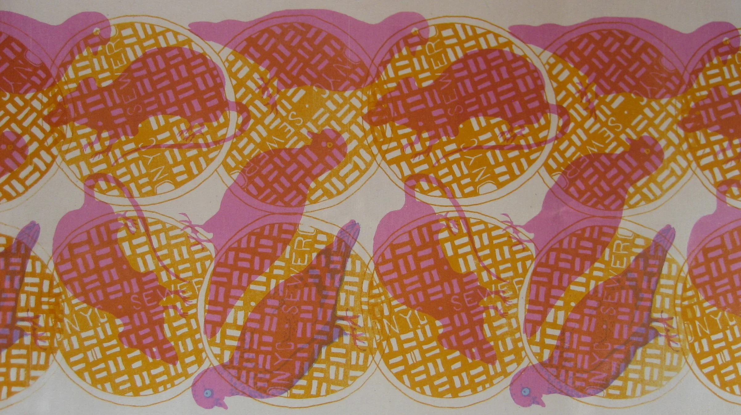 NYC / Screen print on fabric