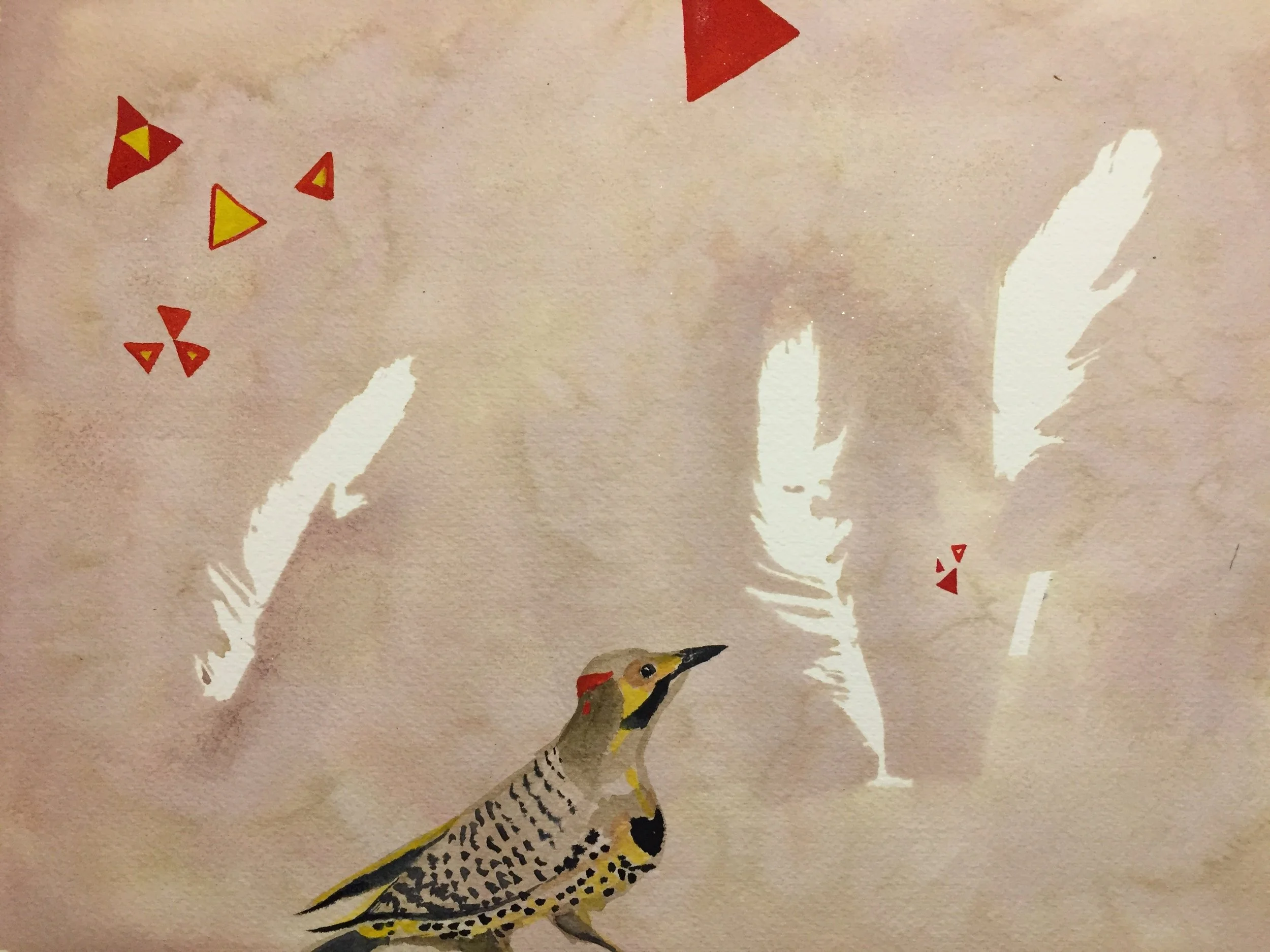 Birds of a Feather / Gouache &amp; Dye / 12x9"